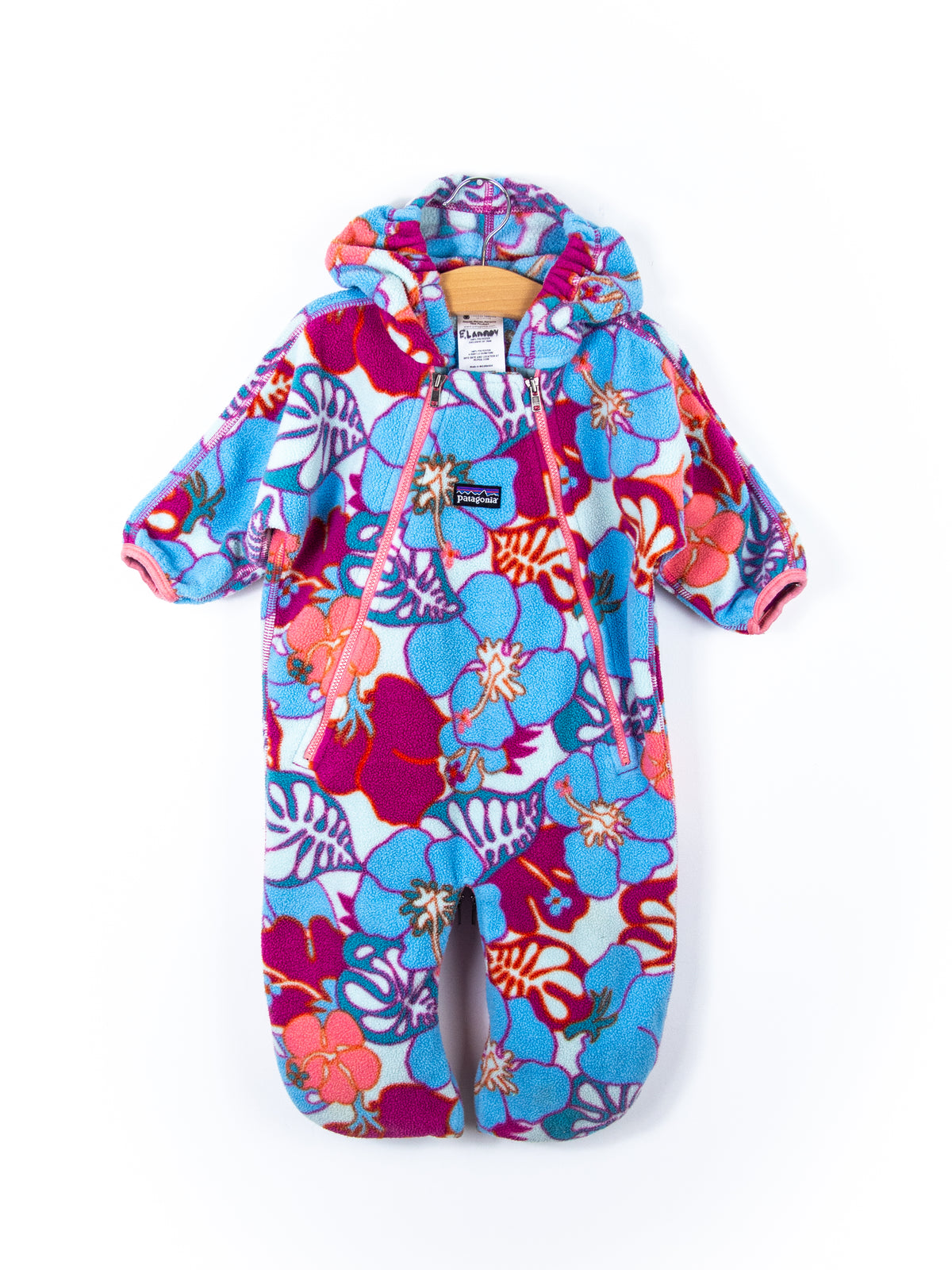 Patagonia Graphic Floral Fleece Snowsuit / Sleep Bag - Age 6 months