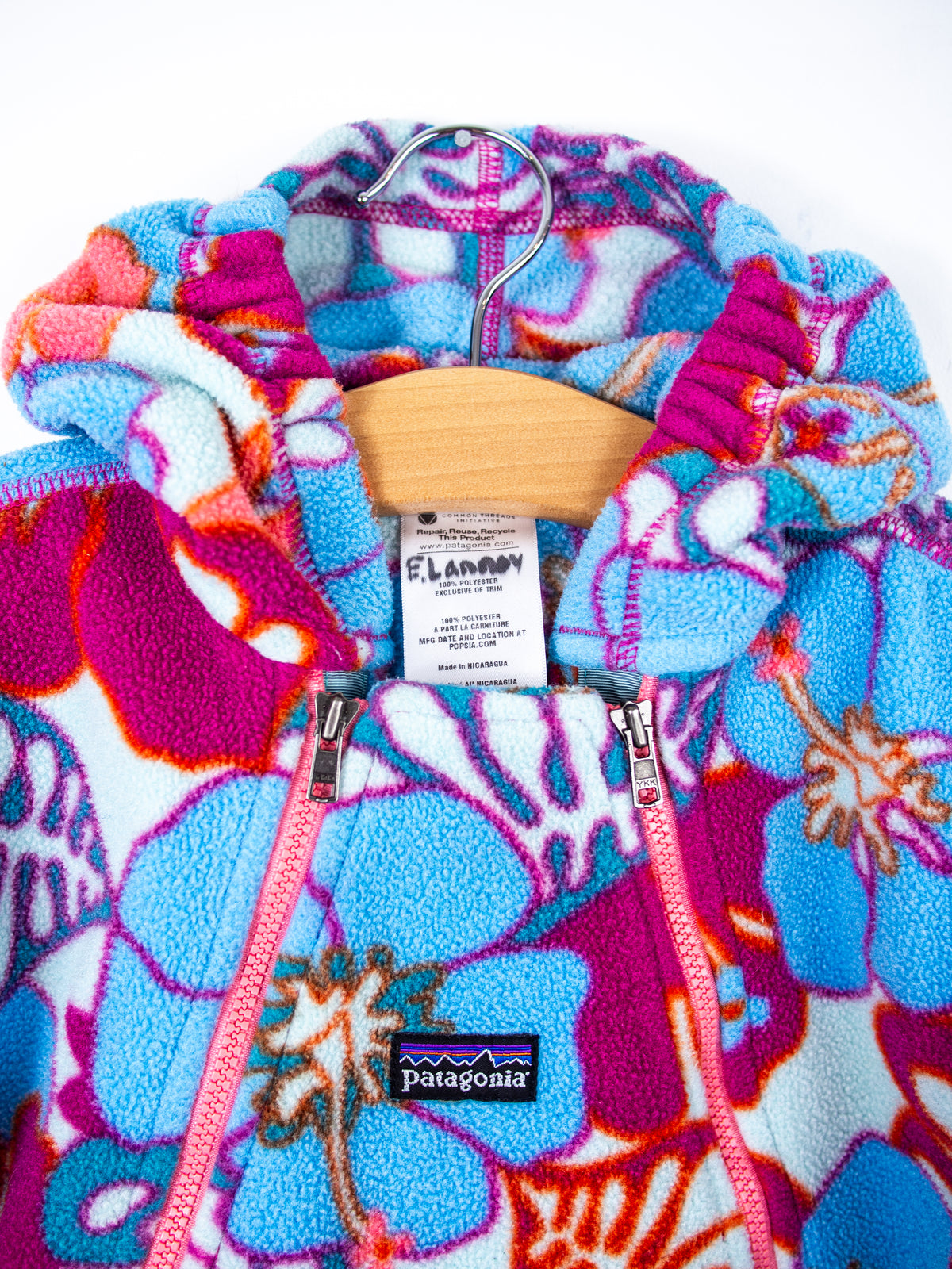 Patagonia Graphic Floral Fleece Snowsuit / Sleep Bag - Age 6 months