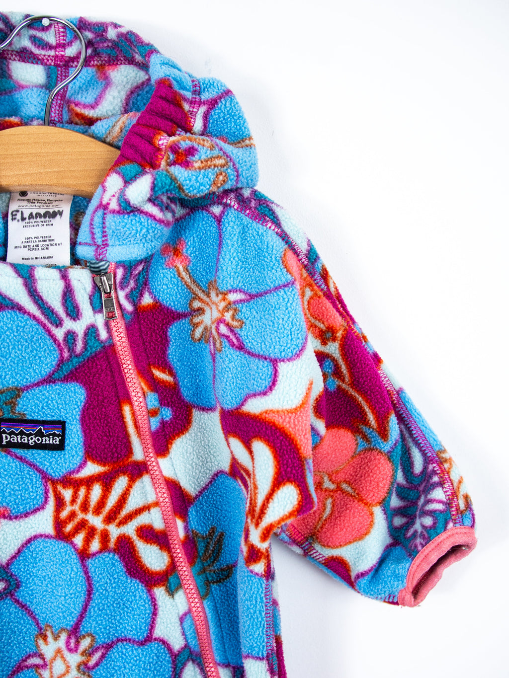 Patagonia Graphic Floral Fleece Snowsuit / Sleep Bag - Age 6 months