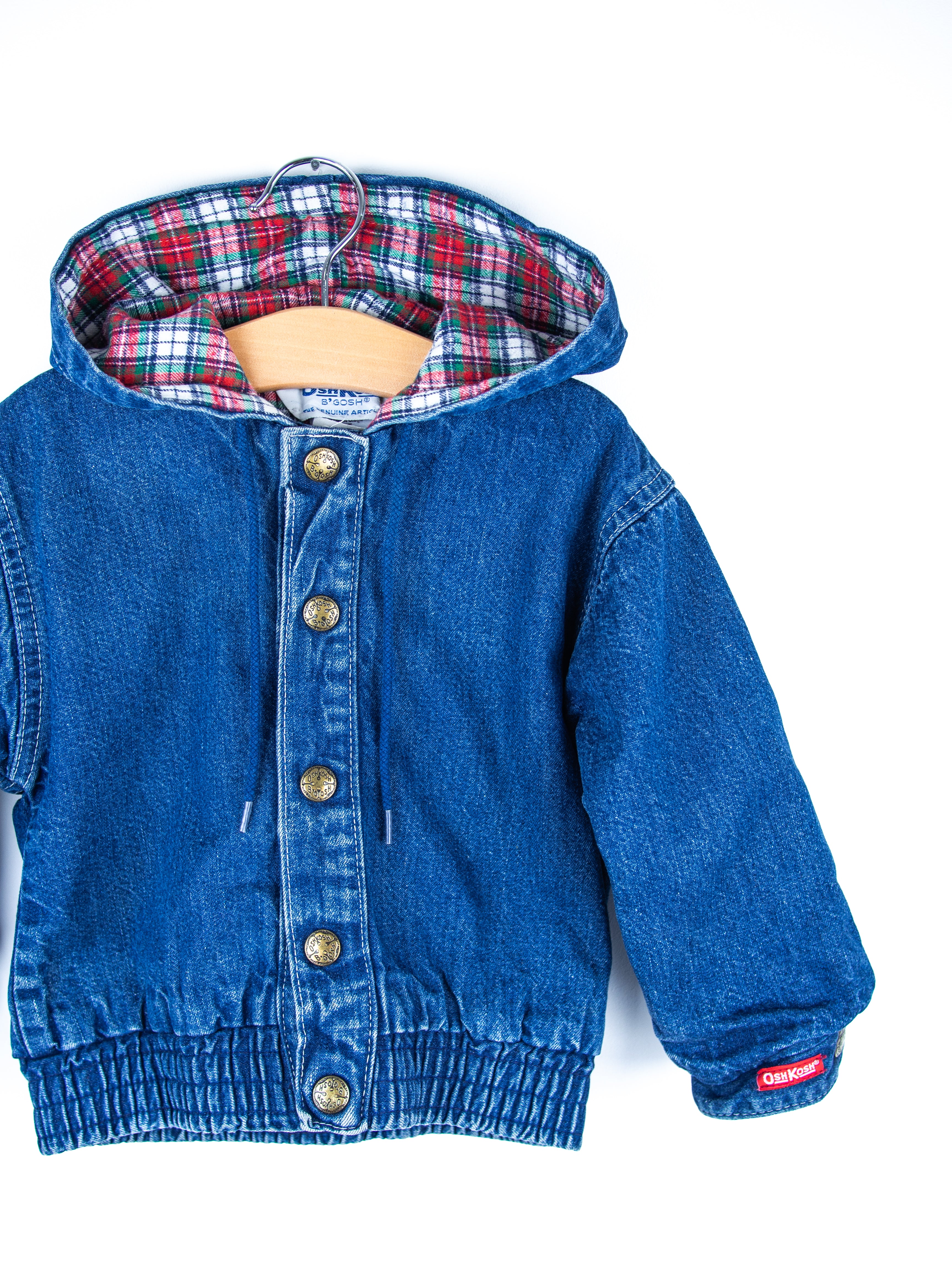 Osh Kosh Denim Jacket with Tartan Lining - Age 18 months