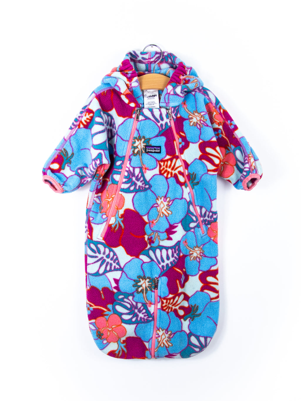 Patagonia Graphic Floral Fleece Snowsuit / Sleep Bag - Age 6 months