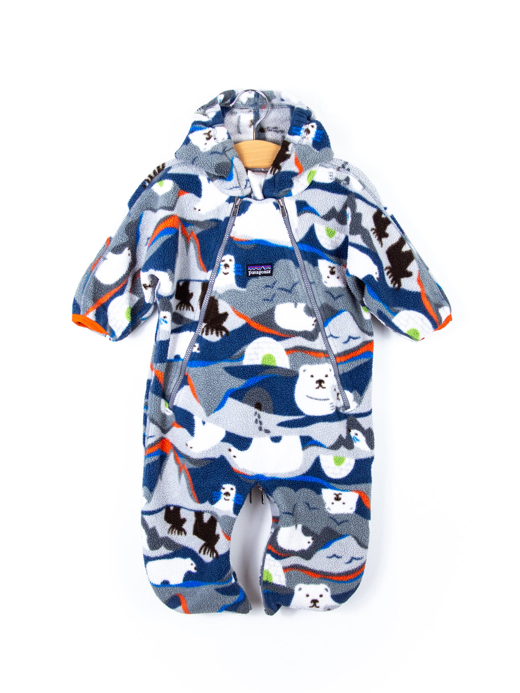 Patagonia Vintage Polar Bear Fleece Snowsuit / Sleep Bag - Age 6 months