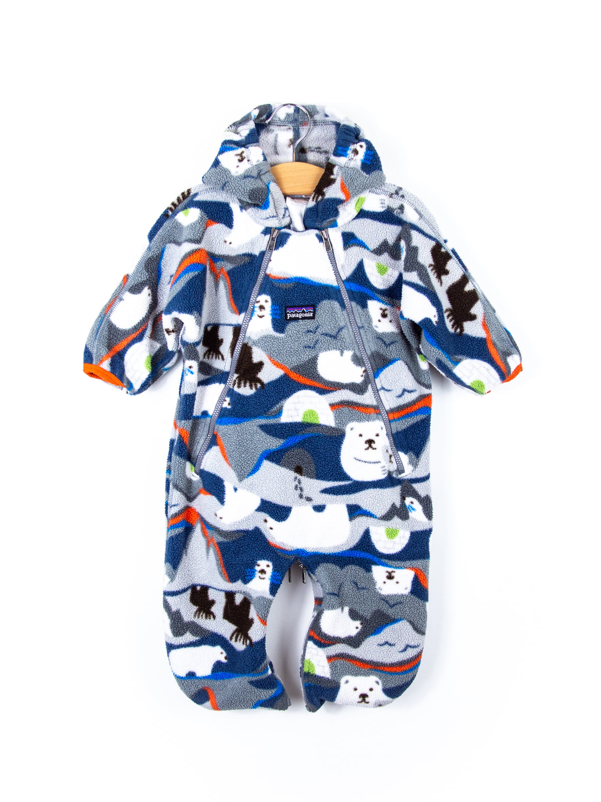 Patagonia Vintage Polar Bear Fleece Snowsuit / Sleep Bag - Age 6 months