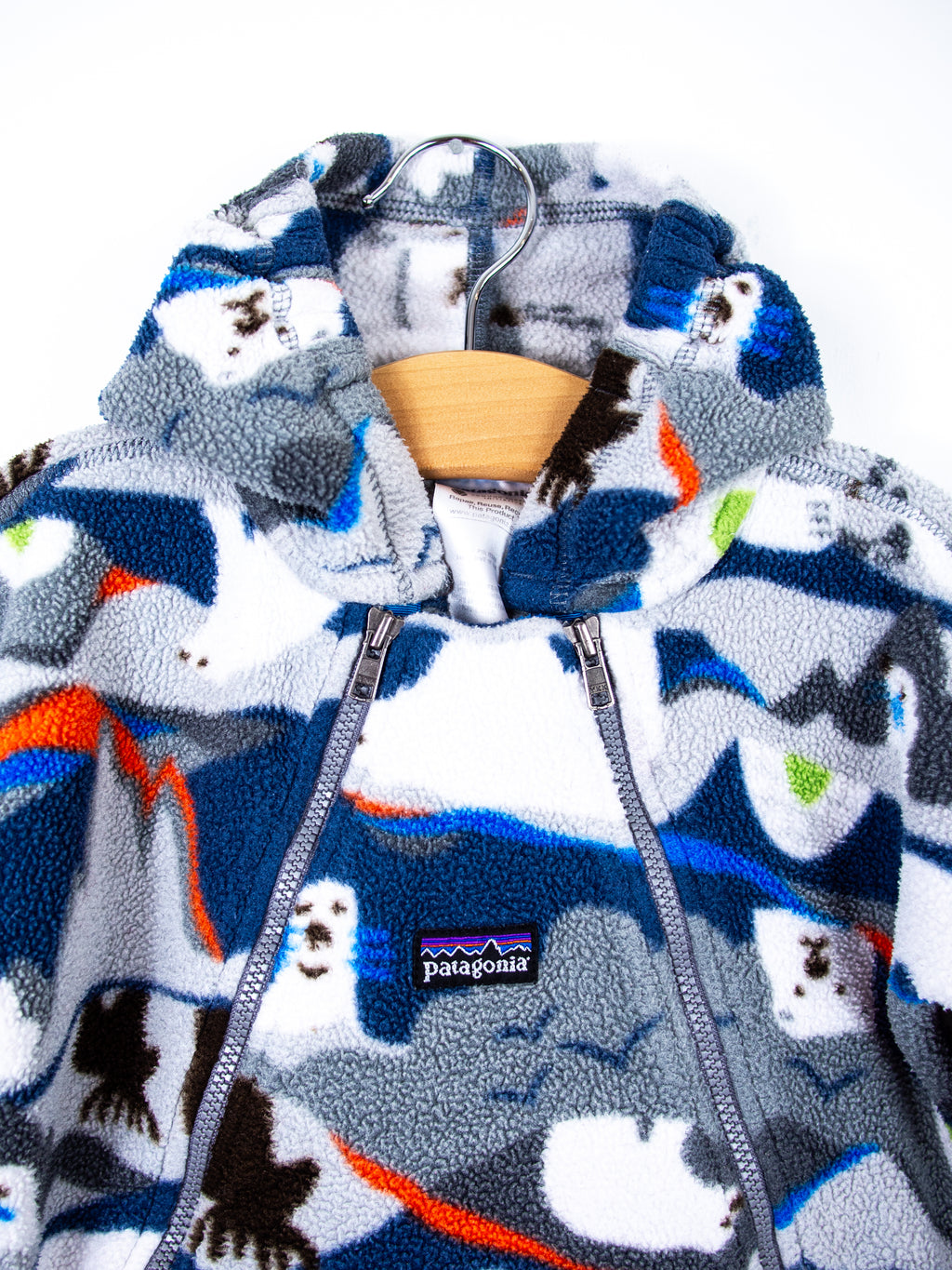 Patagonia Vintage Polar Bear Fleece Snowsuit / Sleep Bag - Age 6 months