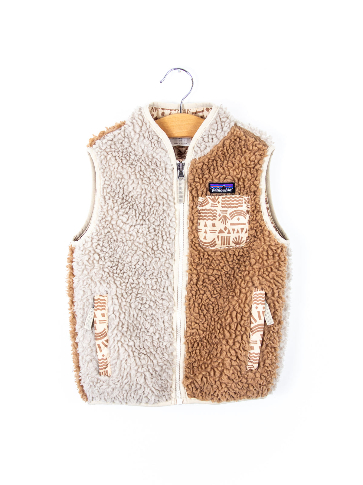 Patagonia Neutral Two Tone Pile Fleece Gilet - Age 4 years