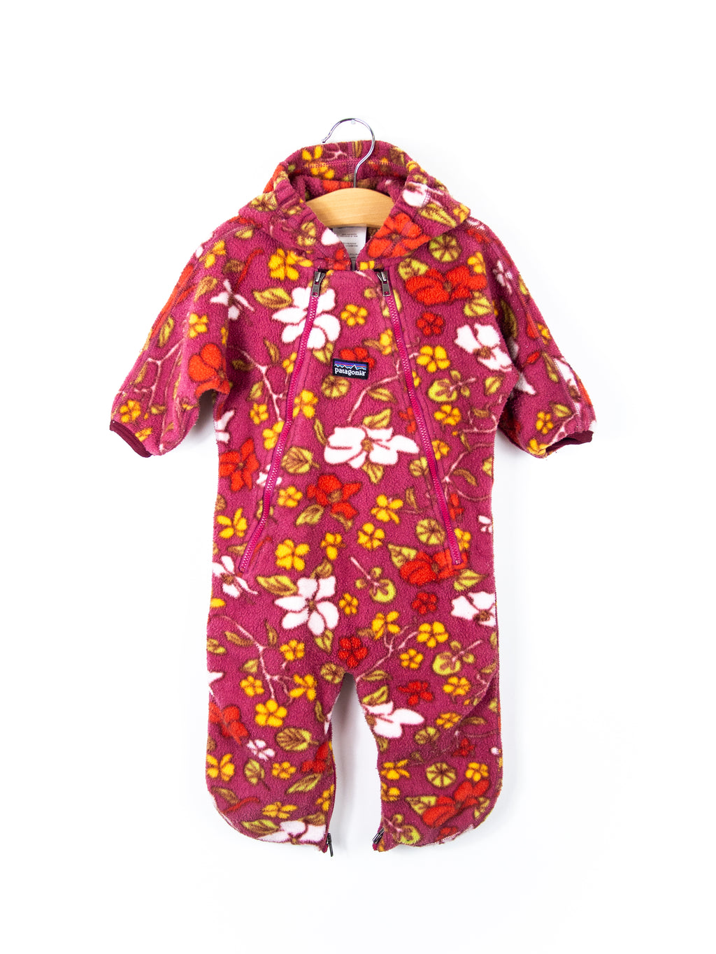 Patagonia Vintage Floral Fleece Snowsuit / Sleep Bag - Age 6 months