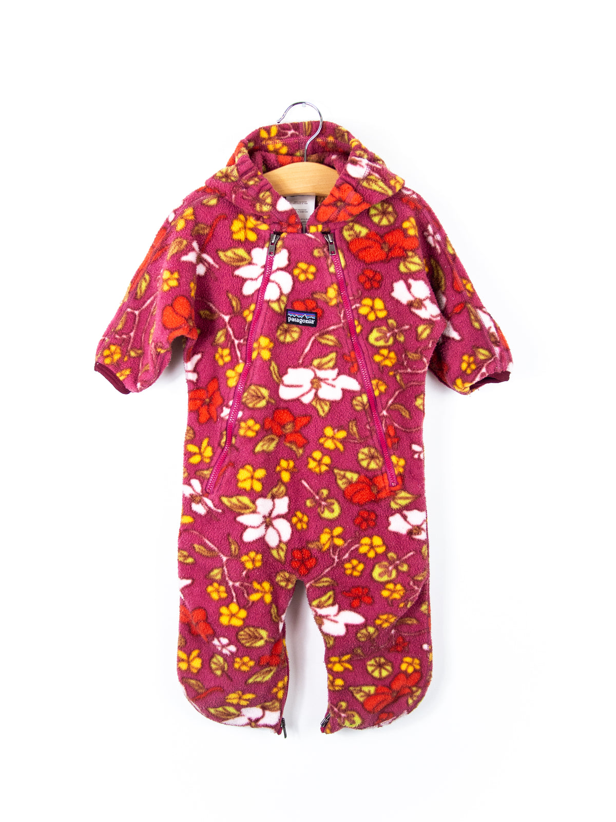 Patagonia Vintage Floral Fleece Snowsuit / Sleep Bag - Age 6 months