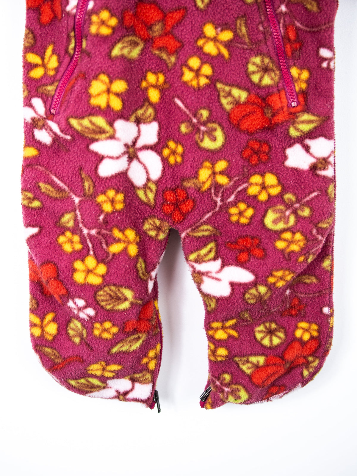 Patagonia Vintage Floral Fleece Snowsuit / Sleep Bag - Age 6 months