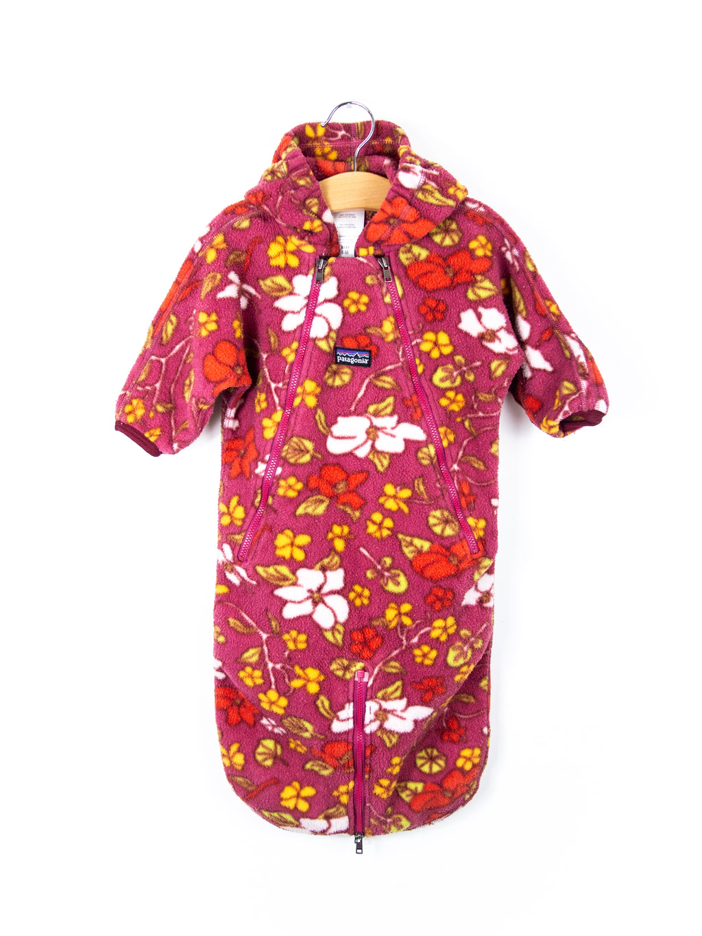 Patagonia Vintage Floral Fleece Snowsuit / Sleep Bag - Age 6 months
