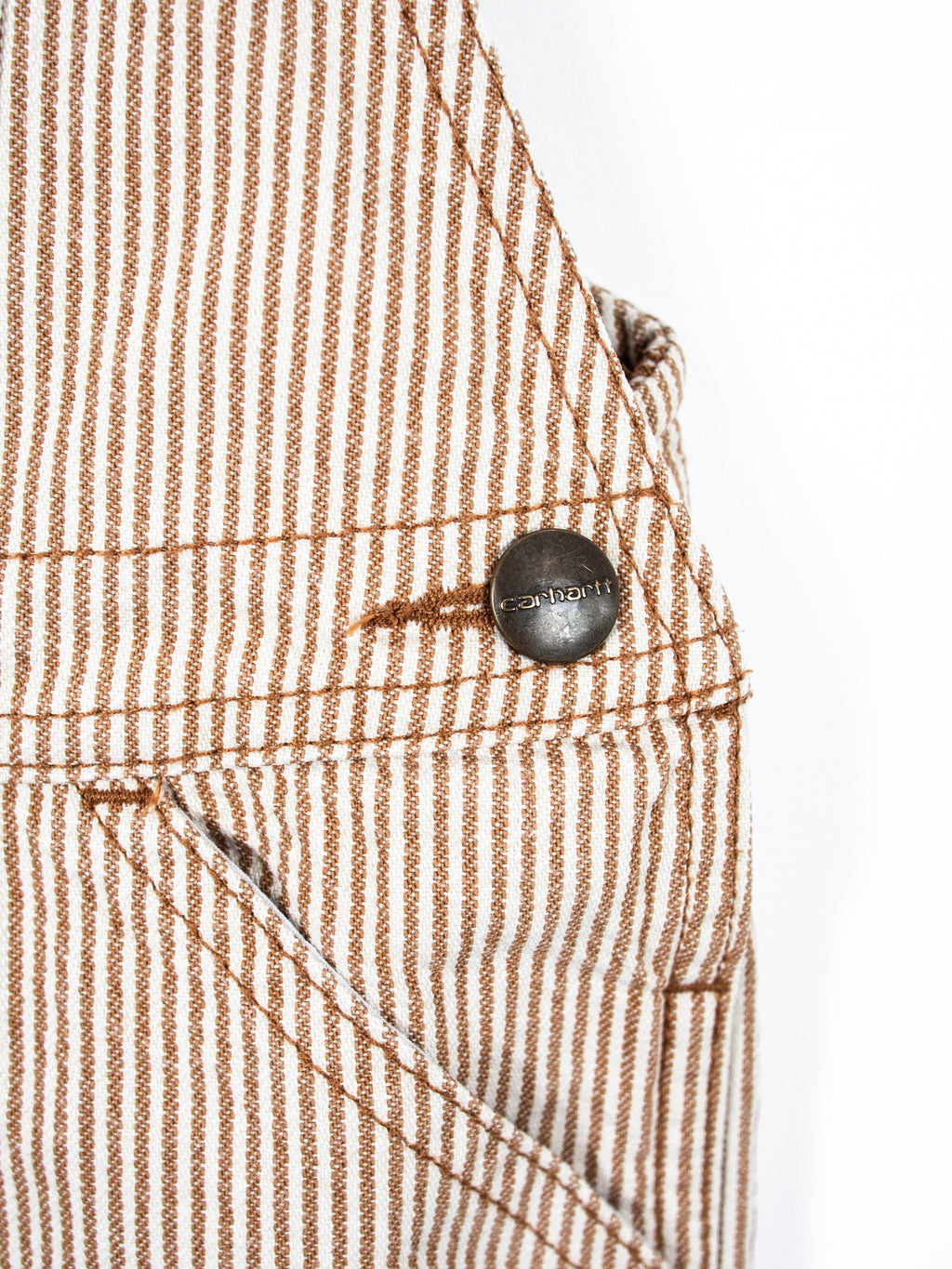 Carhartt Rare Brown & White Hickory Stripe Dungaree Shorties