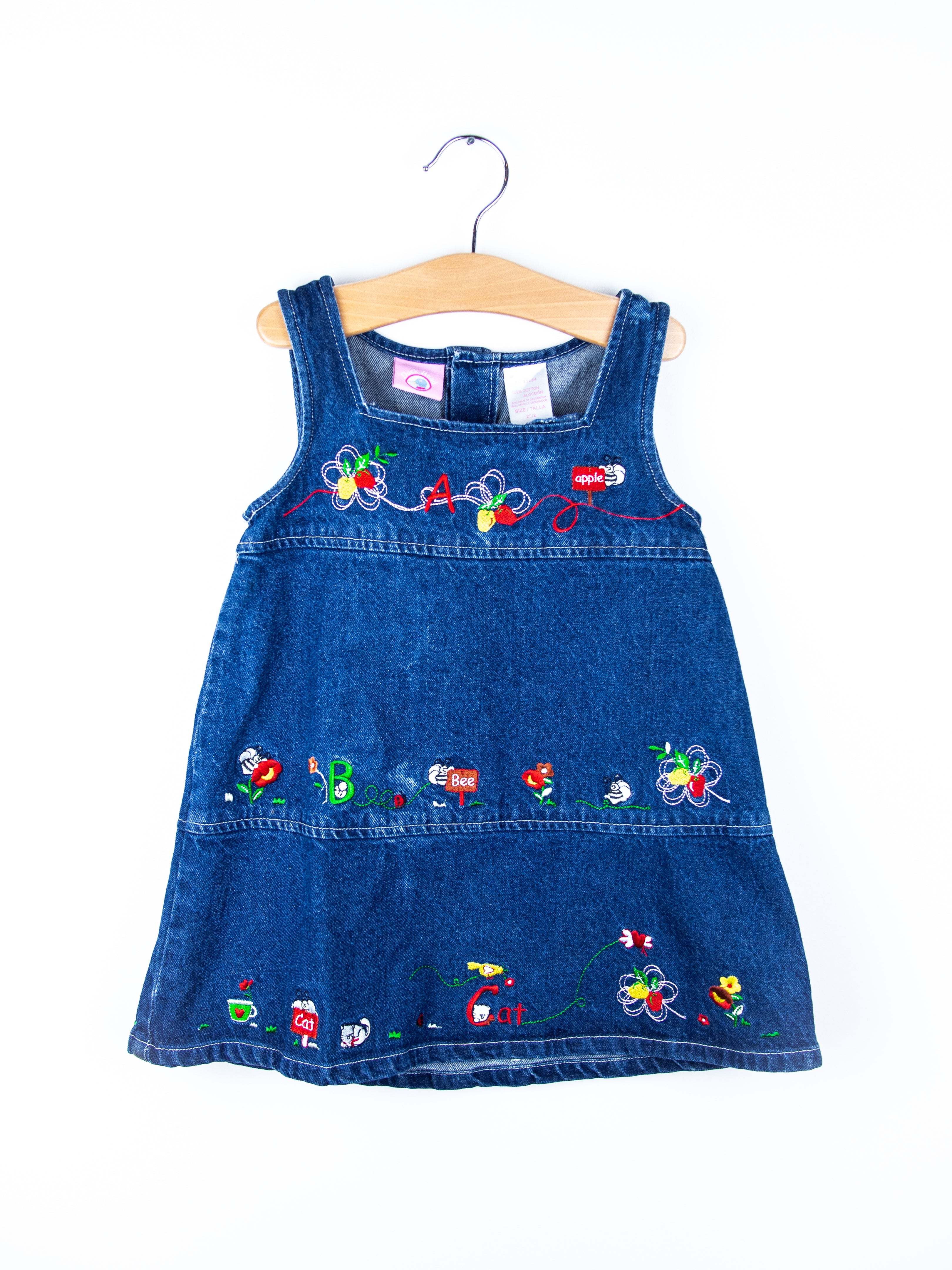 Vintage Denim Alphabet Dress - Age 2T