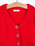 Vintage Red Alphabet Knit Cardigan - Age 5 years