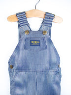 Osh Kosh Blue & White Hickory Stripe Dungarees - Age 9 months