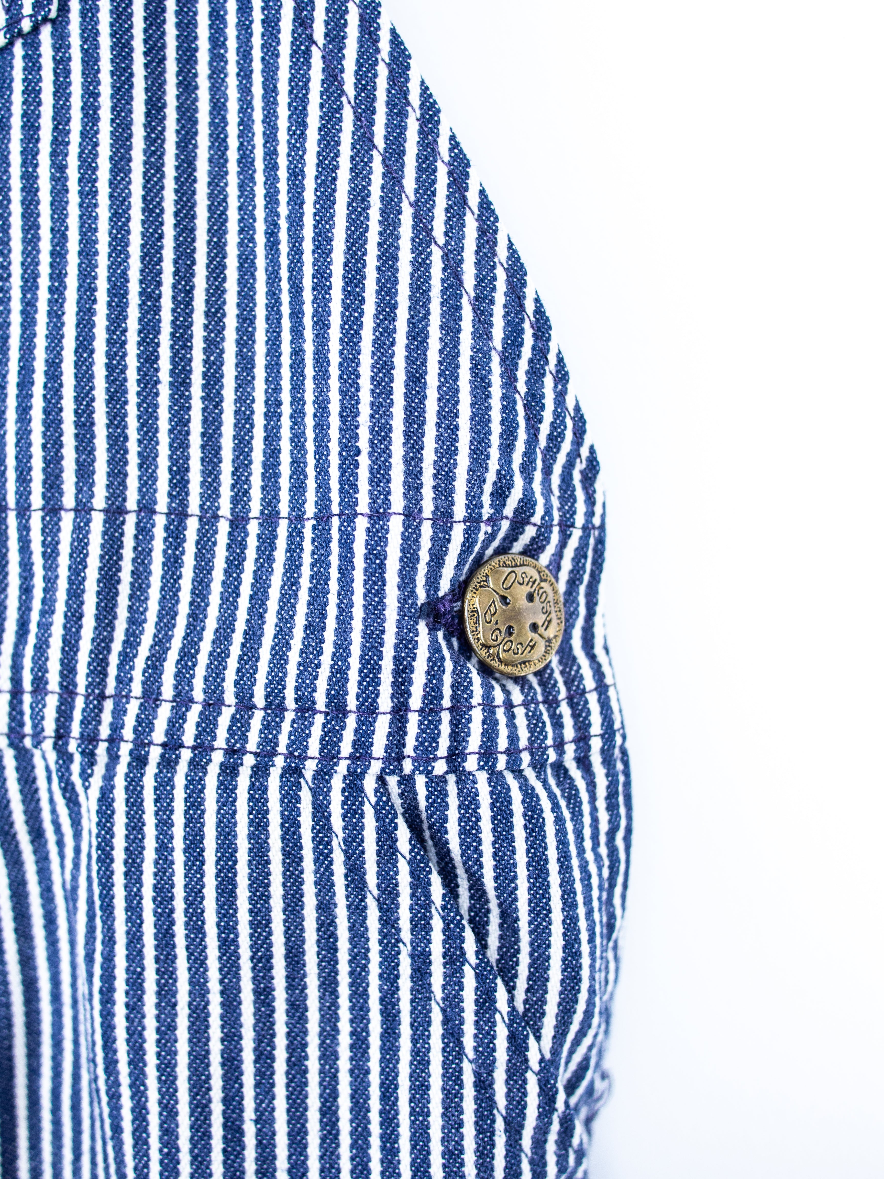 Osh Kosh Blue & White Hickory Stripe Dungarees - Age 9 months
