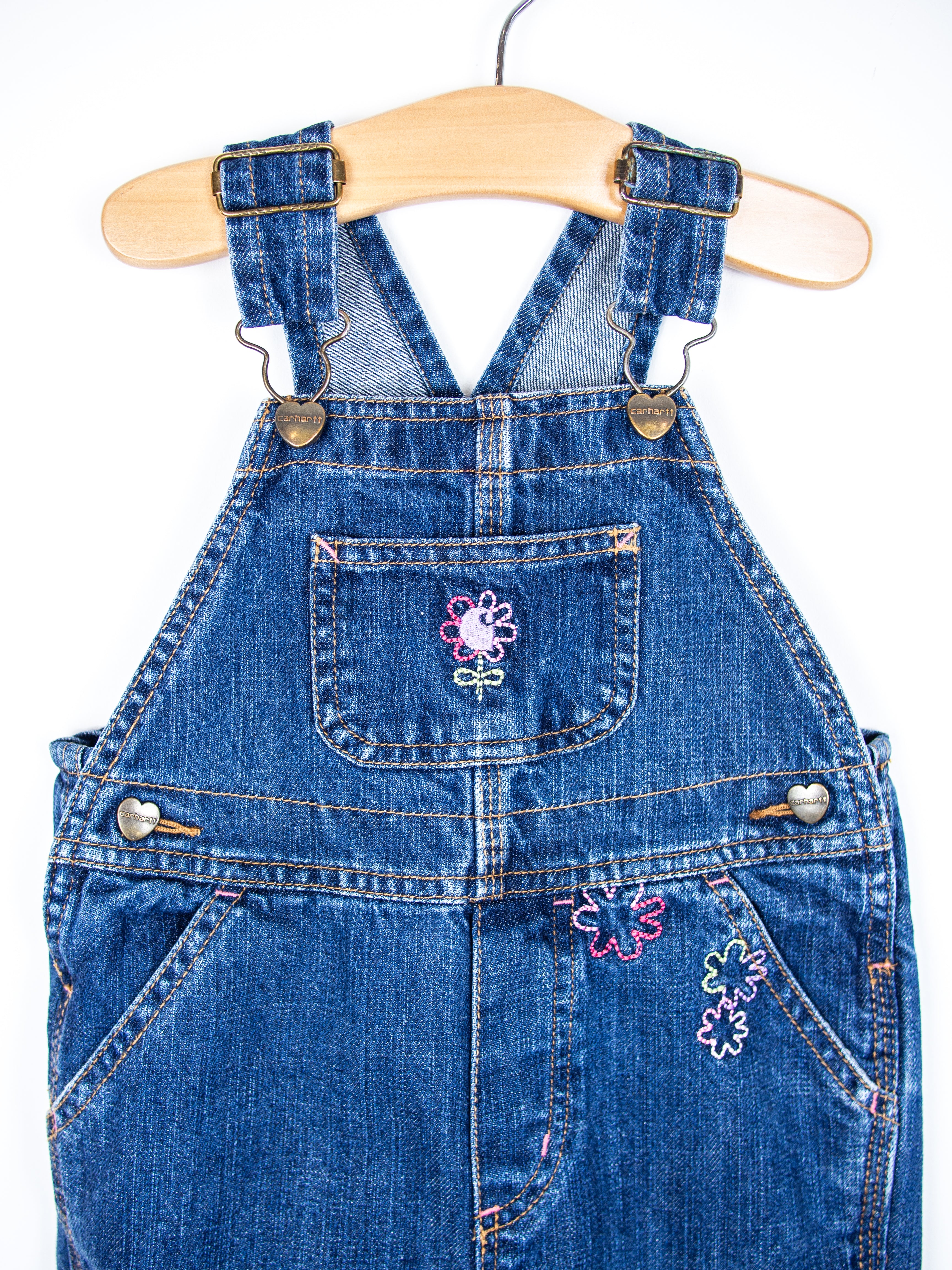 Carhartt Embroidered Denim Dungarees - Age 2T