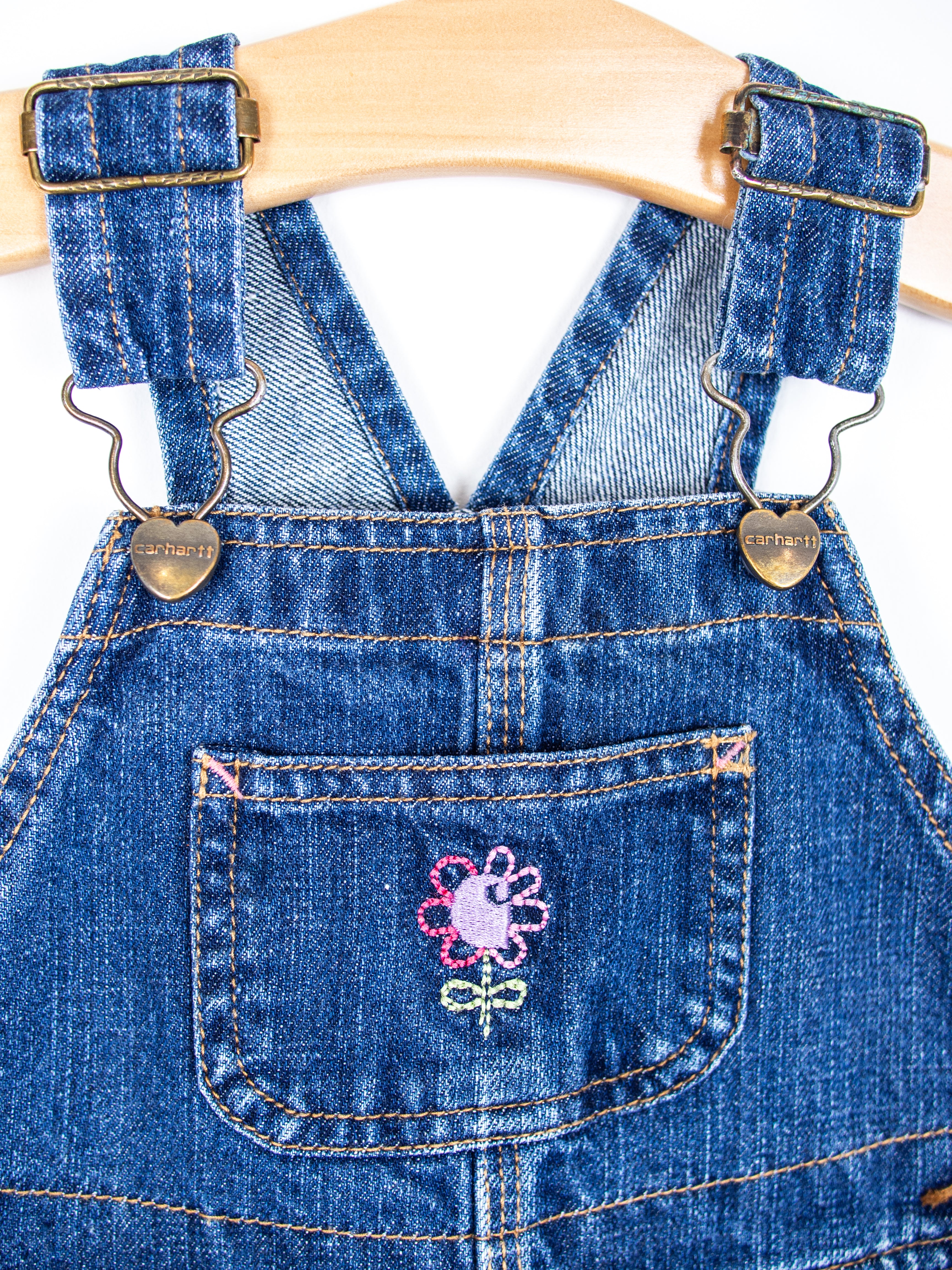 Carhartt Embroidered Denim Dungarees - Age 2T