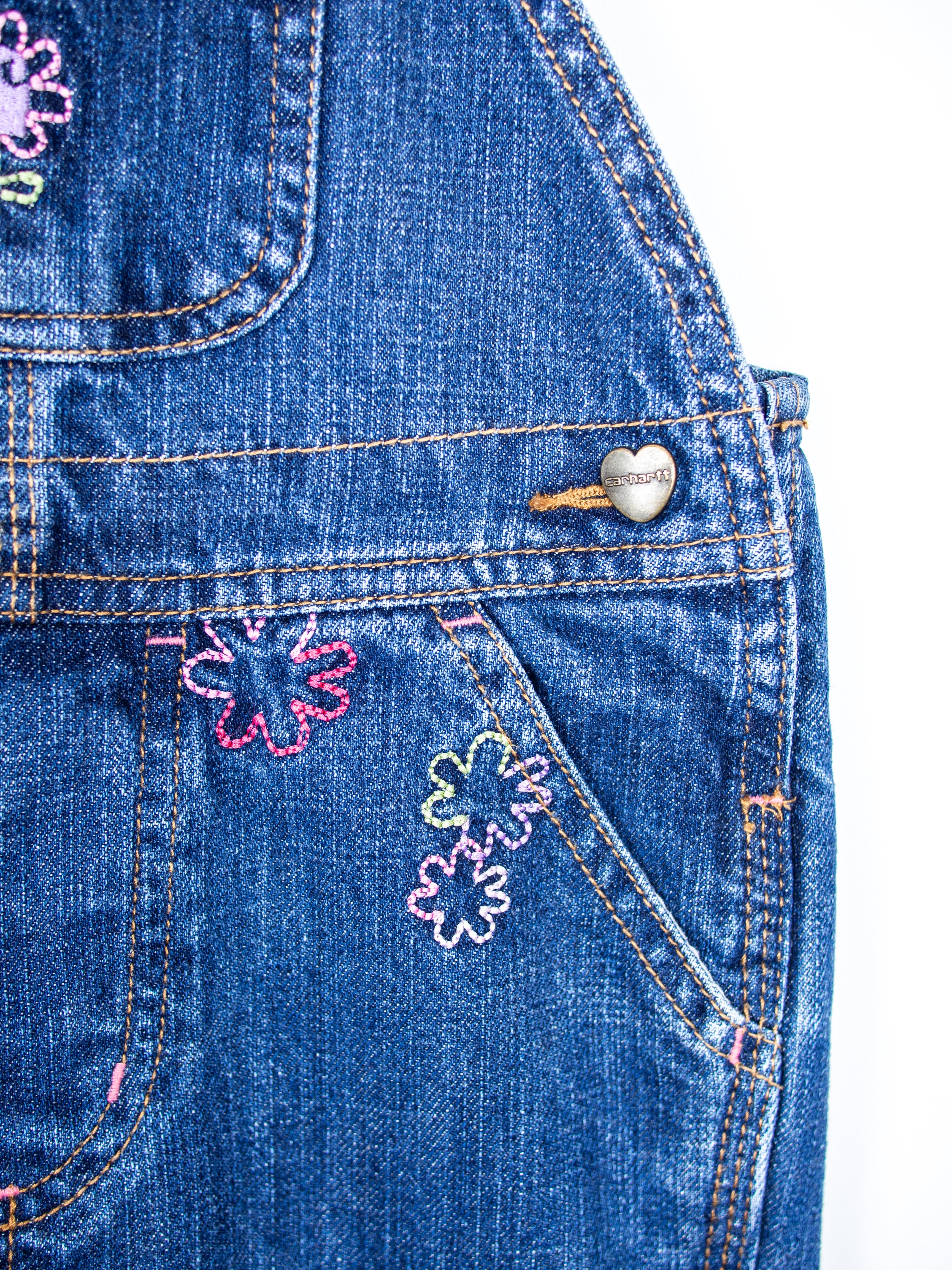 Carhartt Embroidered Denim Dungarees - Age 2T