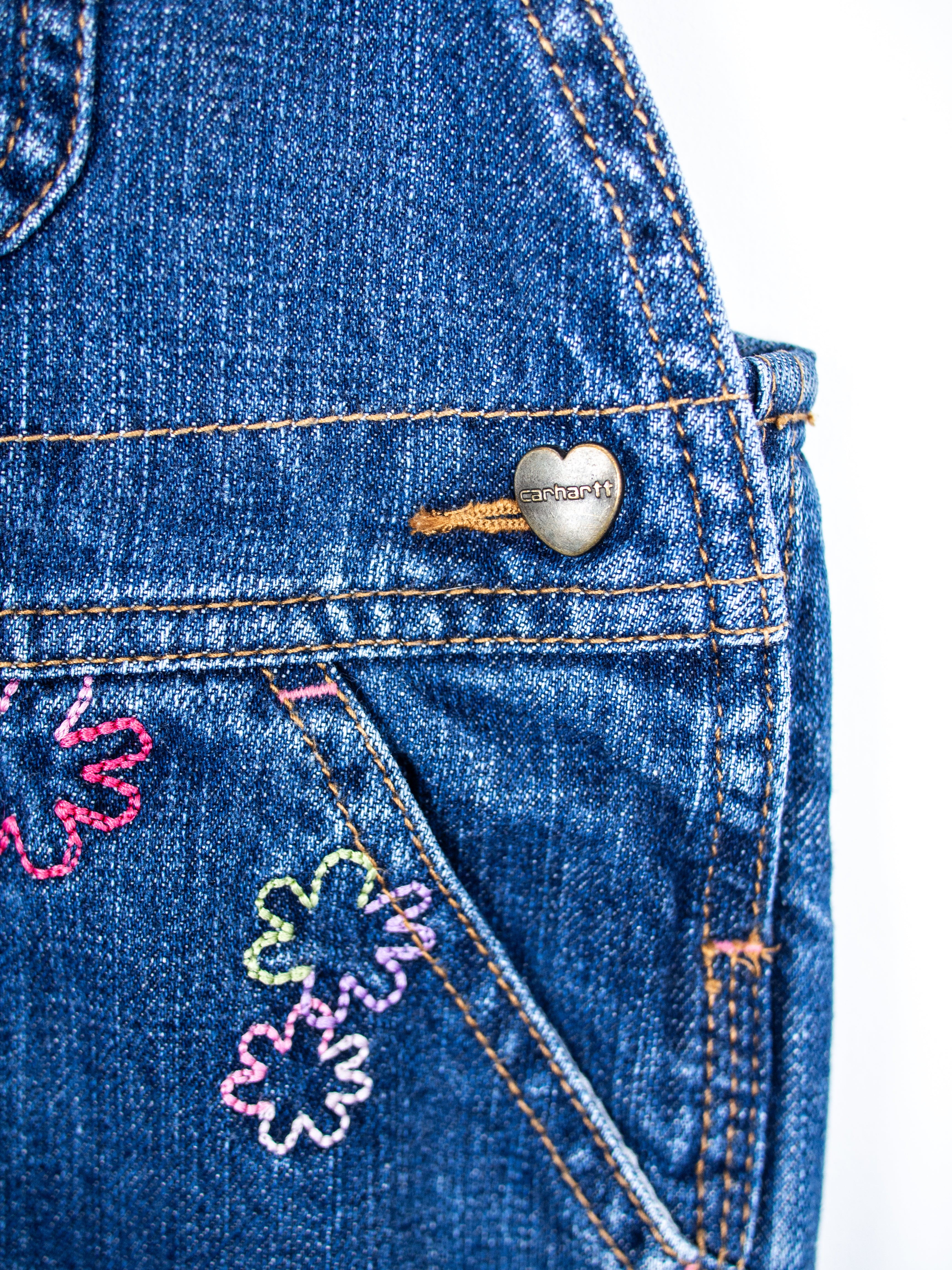 Carhartt Embroidered Denim Dungarees - Age 2T
