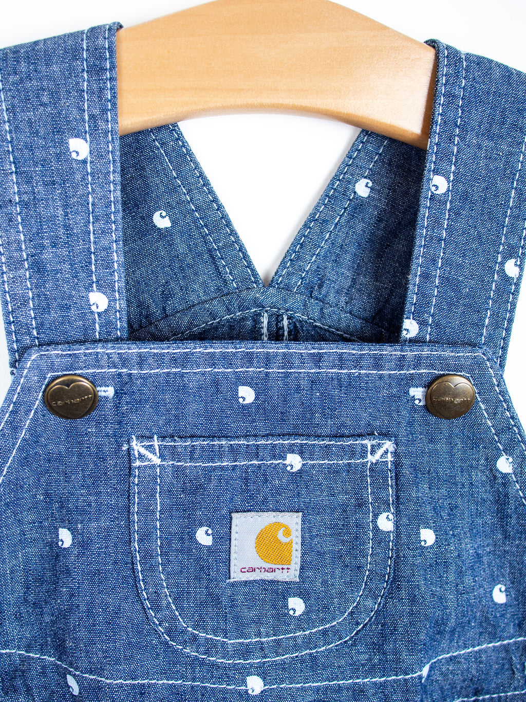 Carhartt Logo Dot Denim Dungaree Shorties