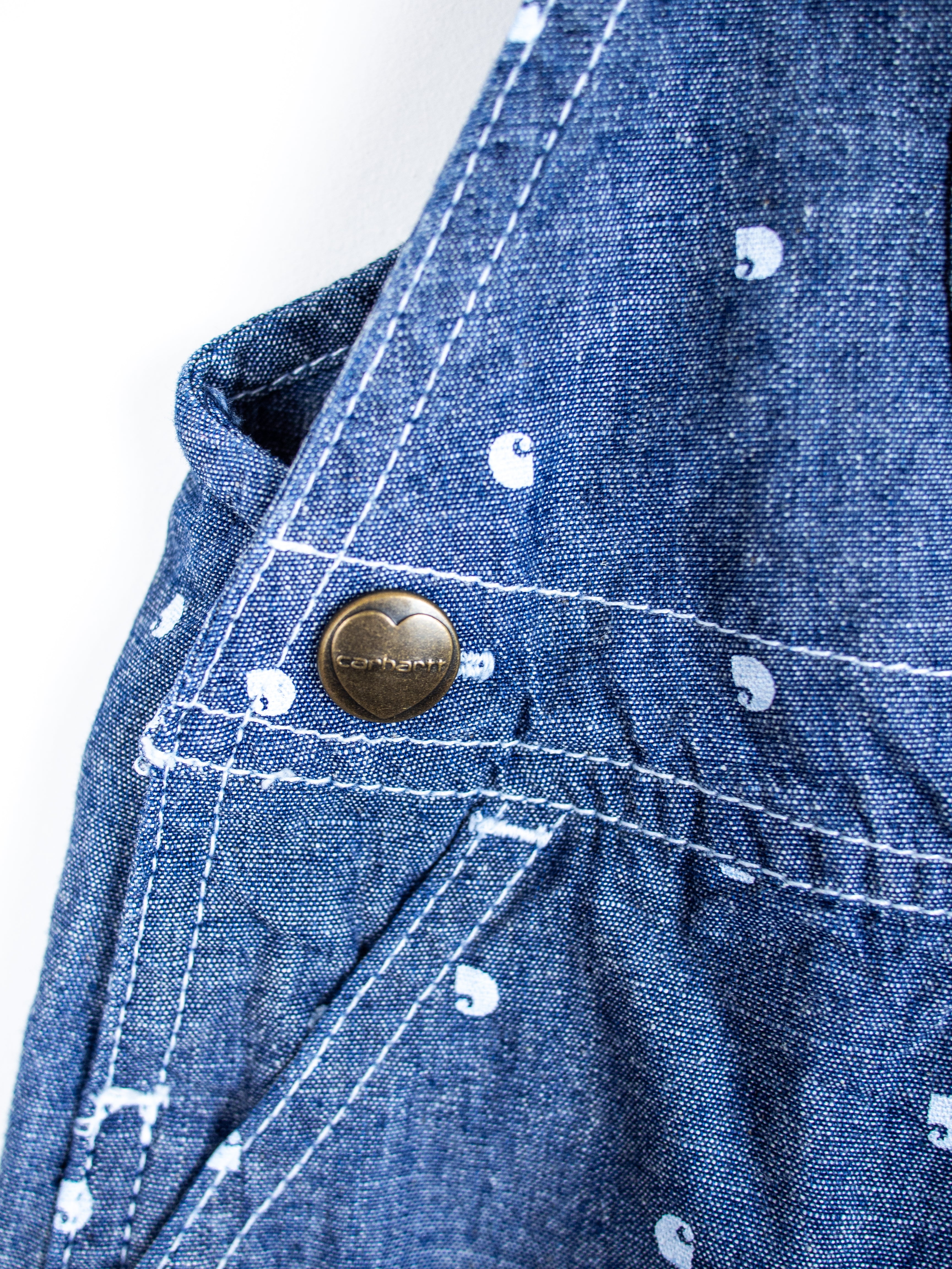 Carhartt Logo Dot Denim Dungaree Shorties - Age 9 months