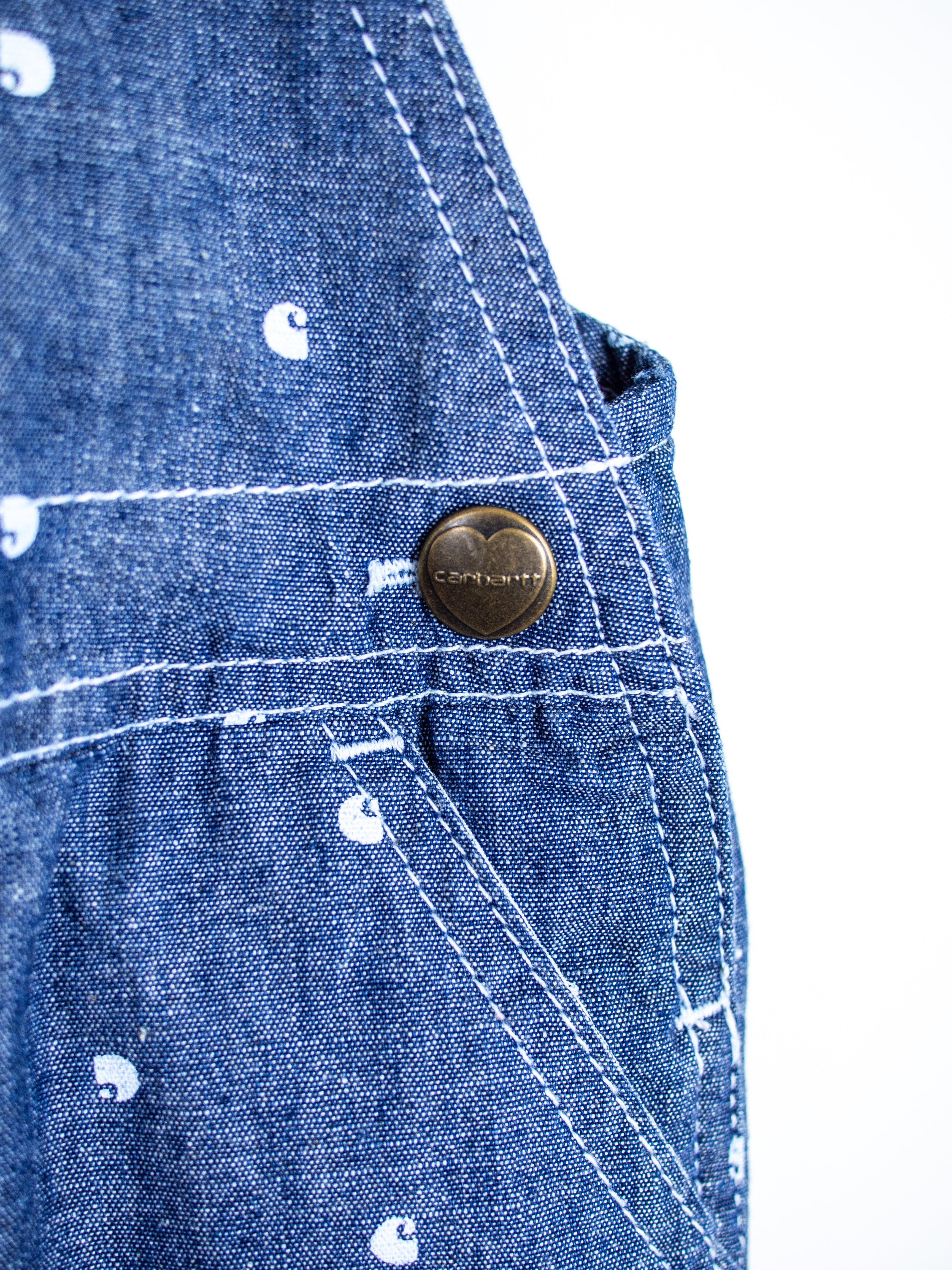 Carhartt Logo Dot Denim Dungaree Shorties
