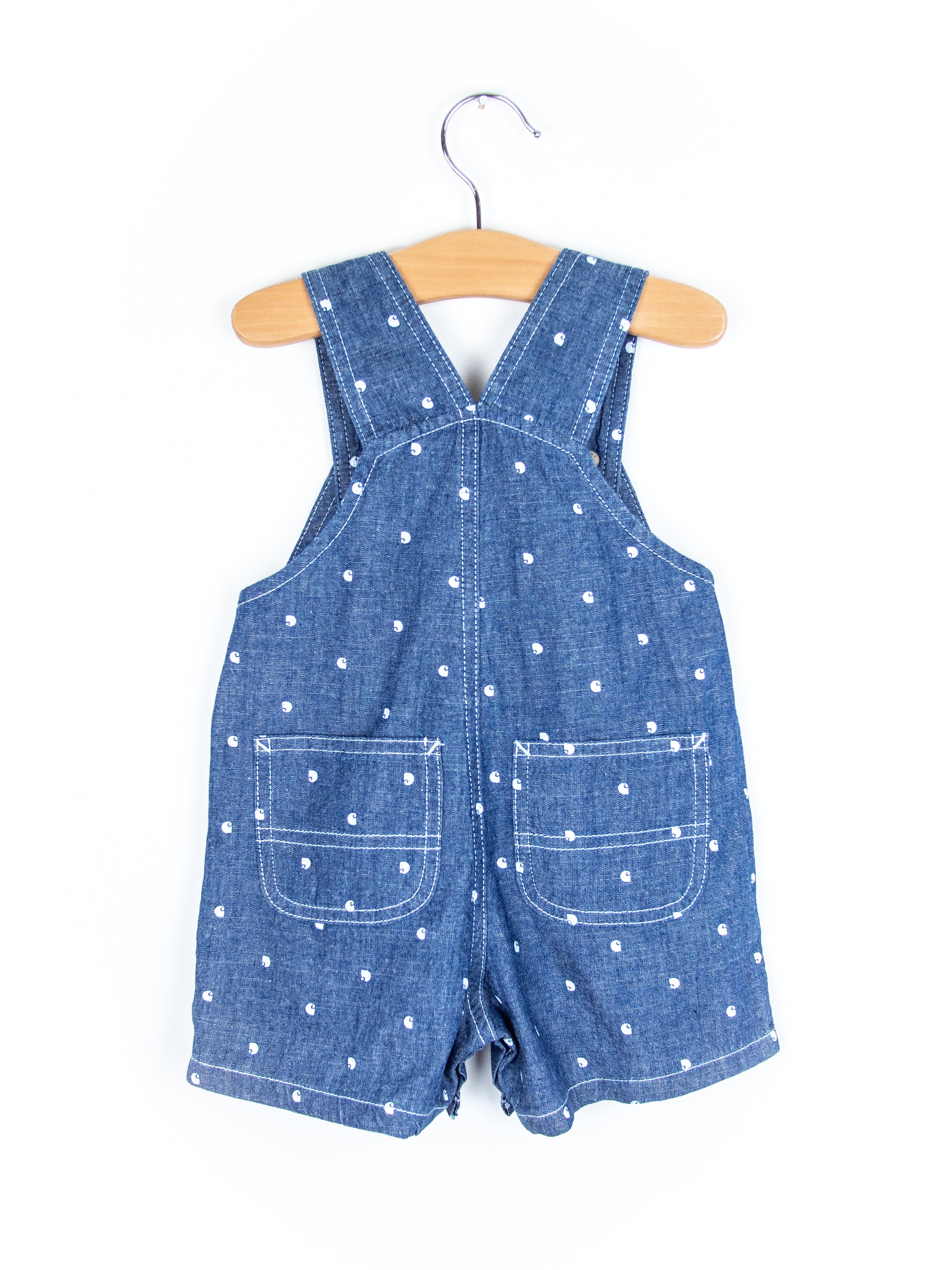 Carhartt Logo Dot Denim Dungaree Shorties - Age 9 months