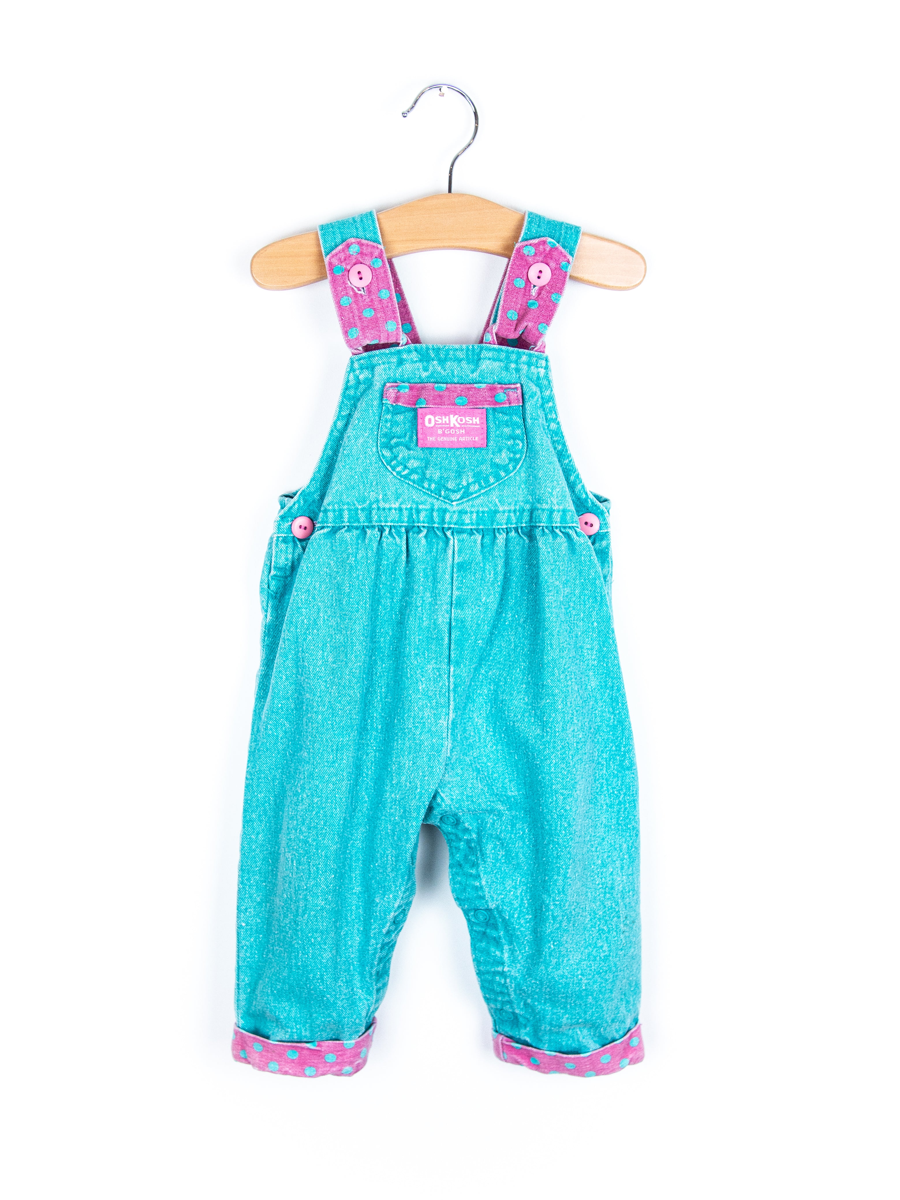 Osh Kosh Vintage Turquoise Dungarees - Age 6 months
