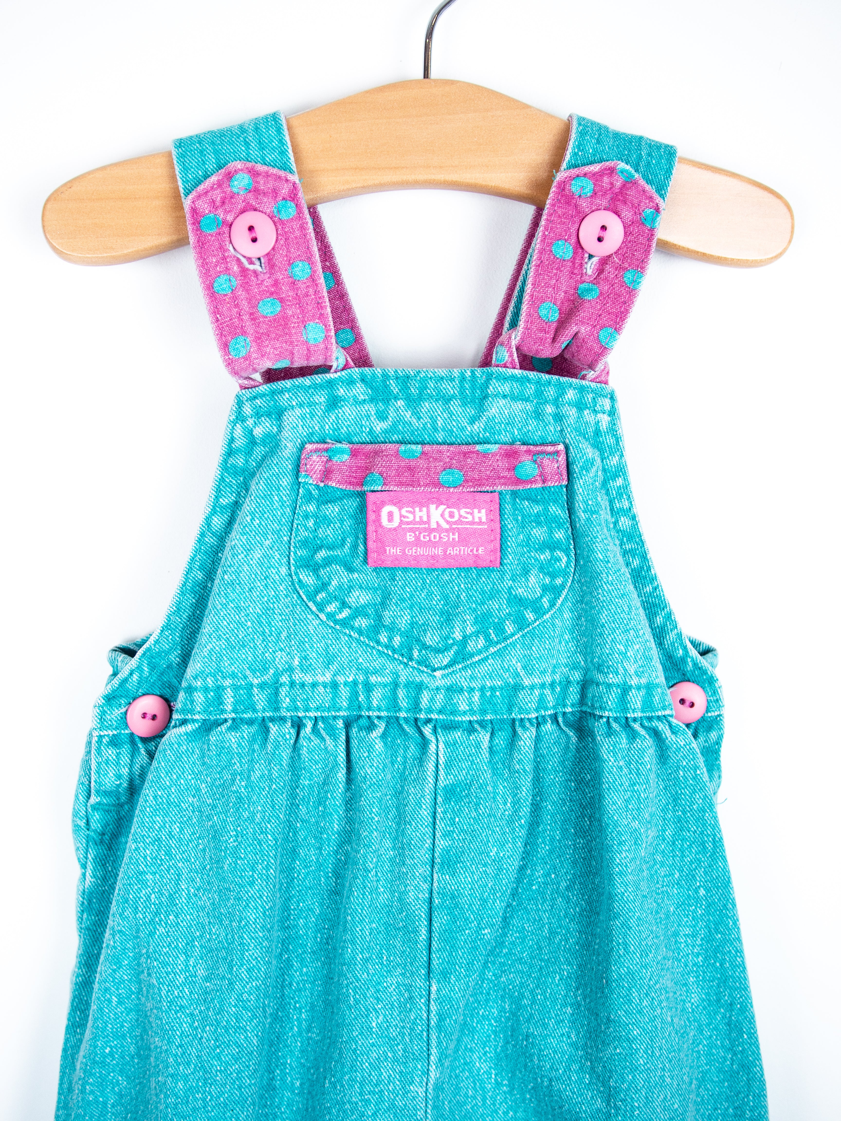 Osh Kosh Vintage Turquoise Dungarees - Age 6 months