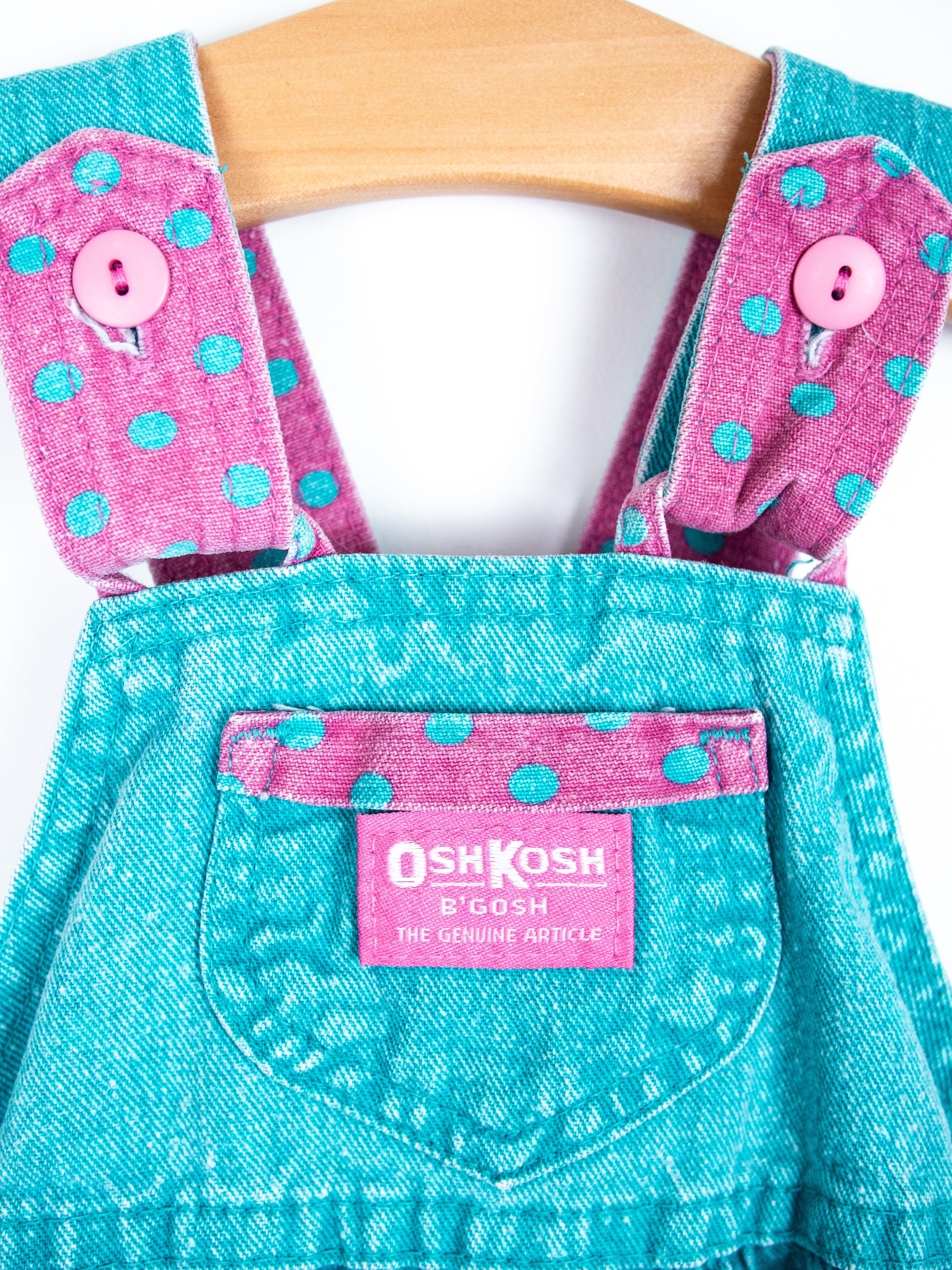 Osh Kosh Vintage Turquoise Dungarees - Age 6 months
