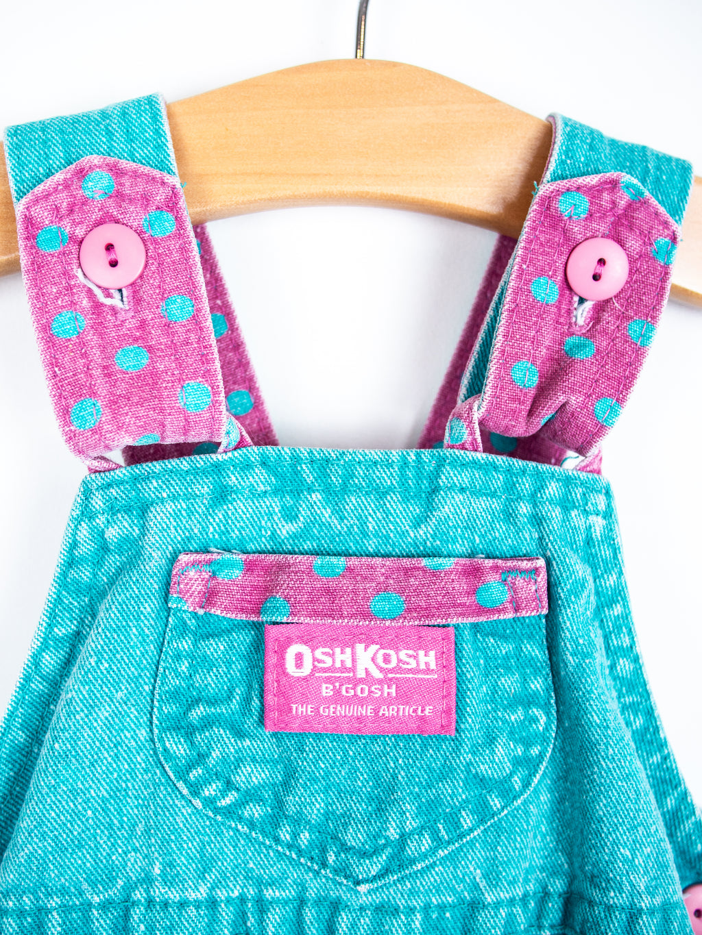 Osh Kosh Vintage Turquoise Dungarees - Age 6 months