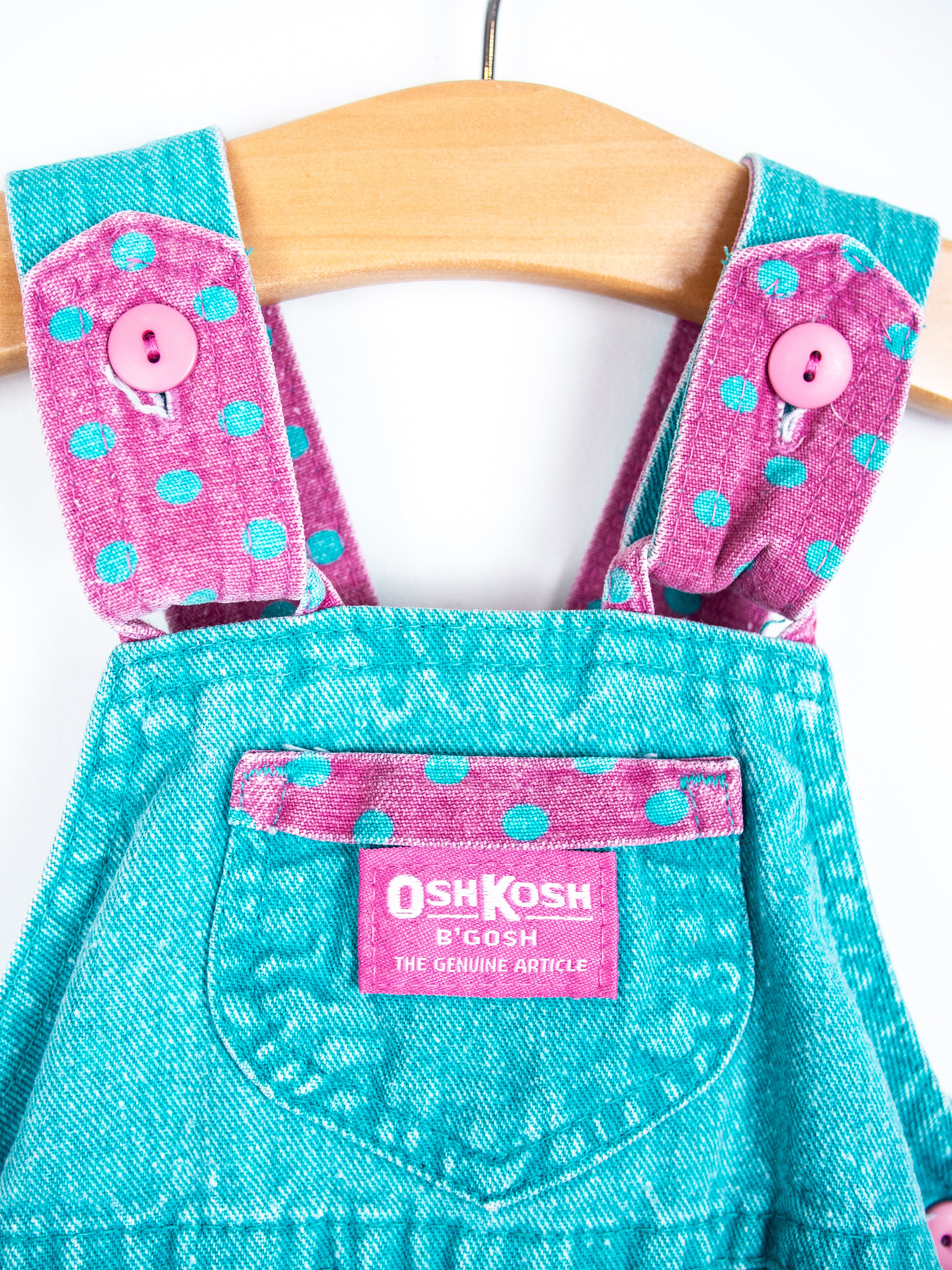 Osh Kosh Vintage Turquoise Dungarees - Age 6 months
