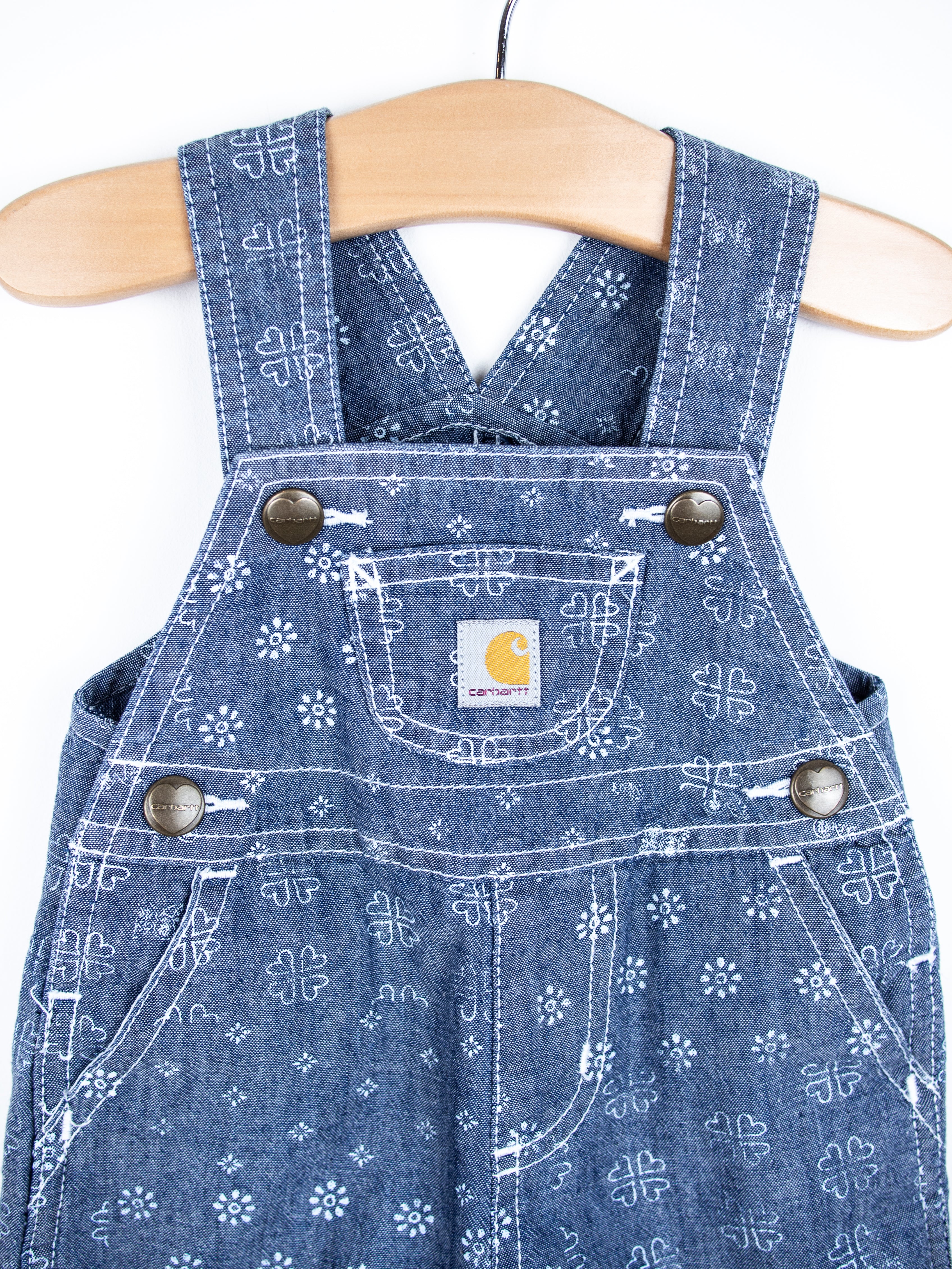 Carhartt Rare Block Print Chambray Dungarees - Age 0-3 months