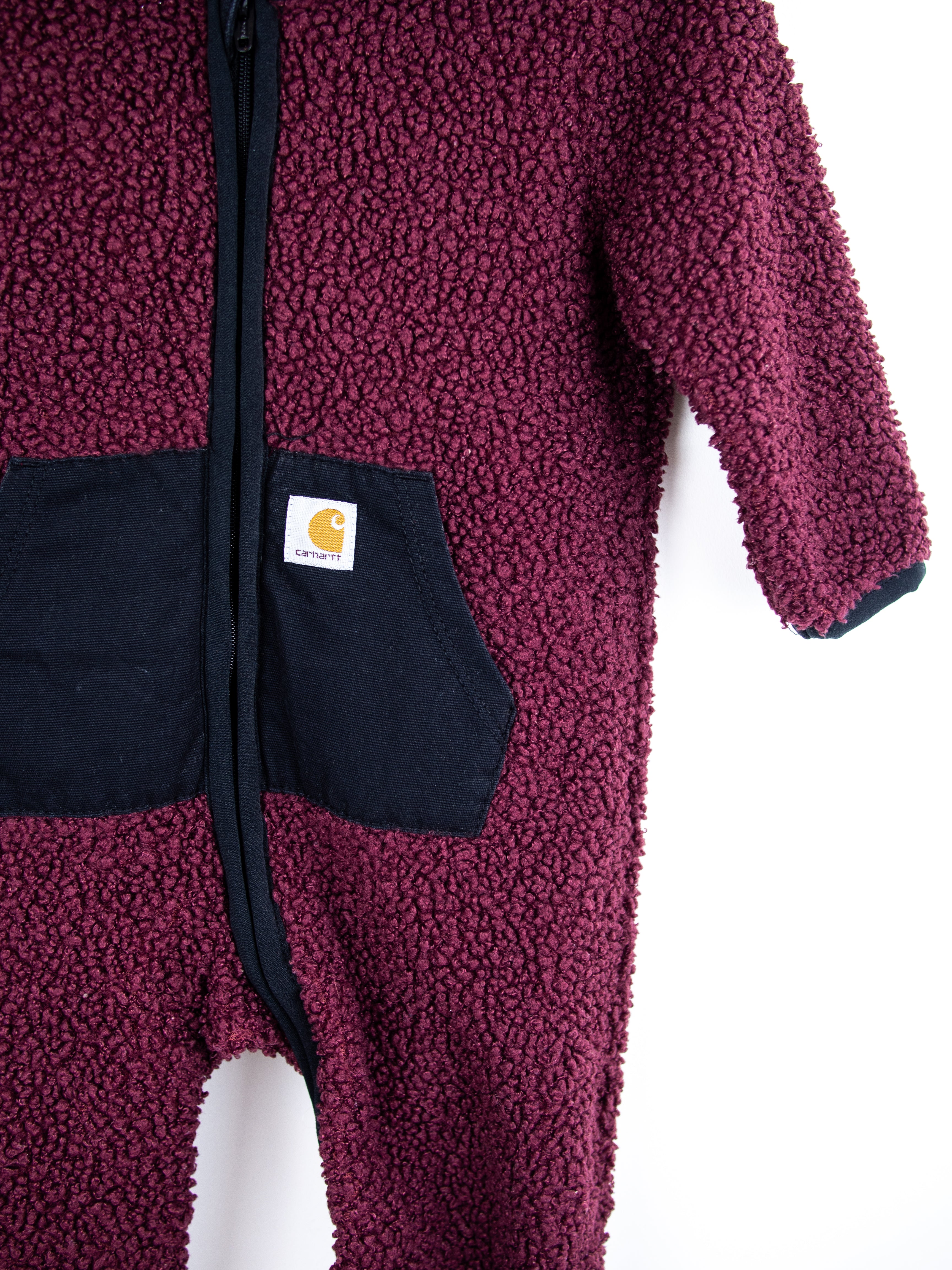 Carhartt Burgundy Teddy Fleece Snowsuit - Age 3-6 months