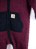 Carhartt Burgundy Teddy Fleece Snowsuit - Age 3-6 months
