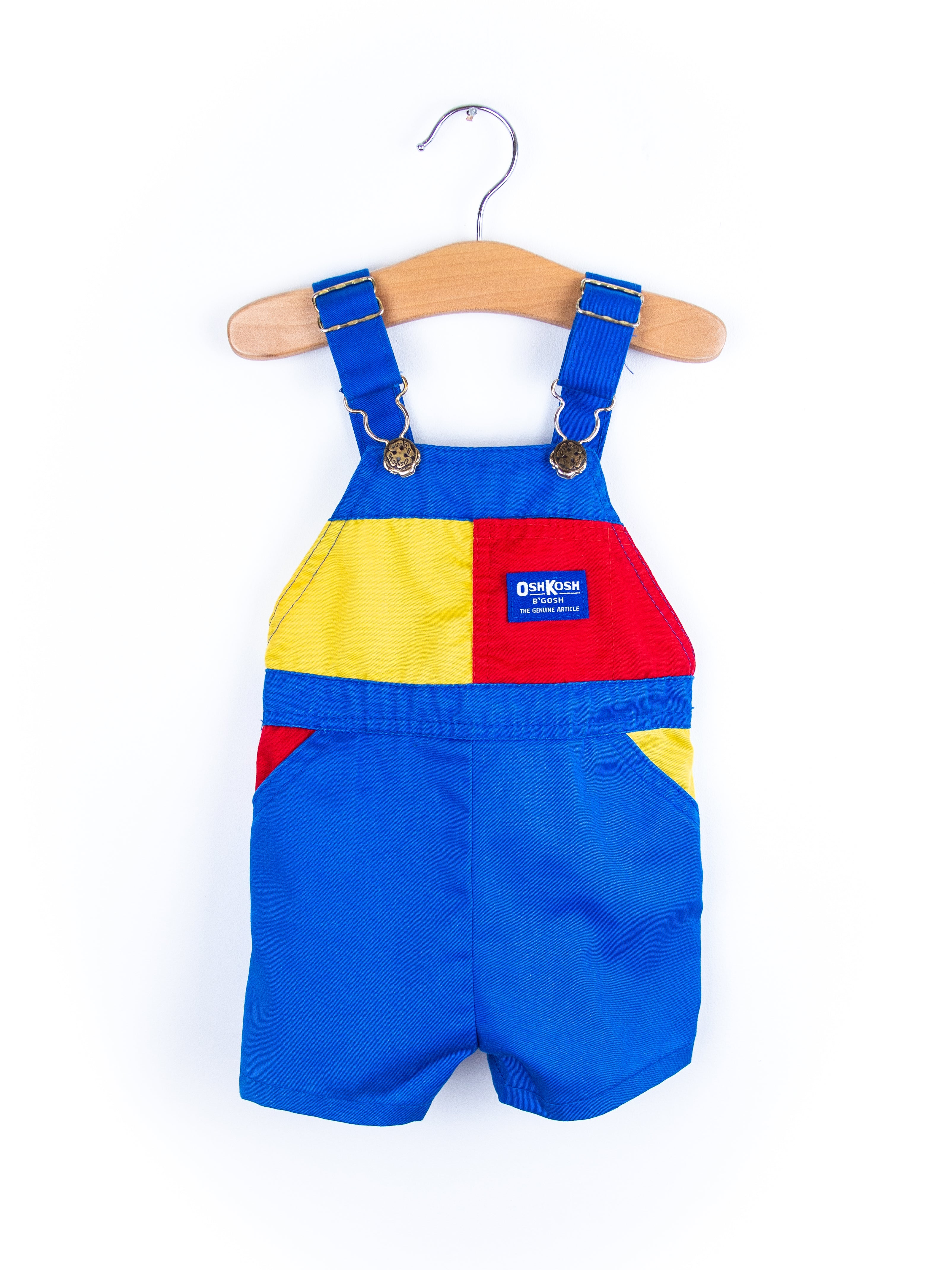 Osh Kosh Colour Block Dungaree Shorties - Age 6-9 months