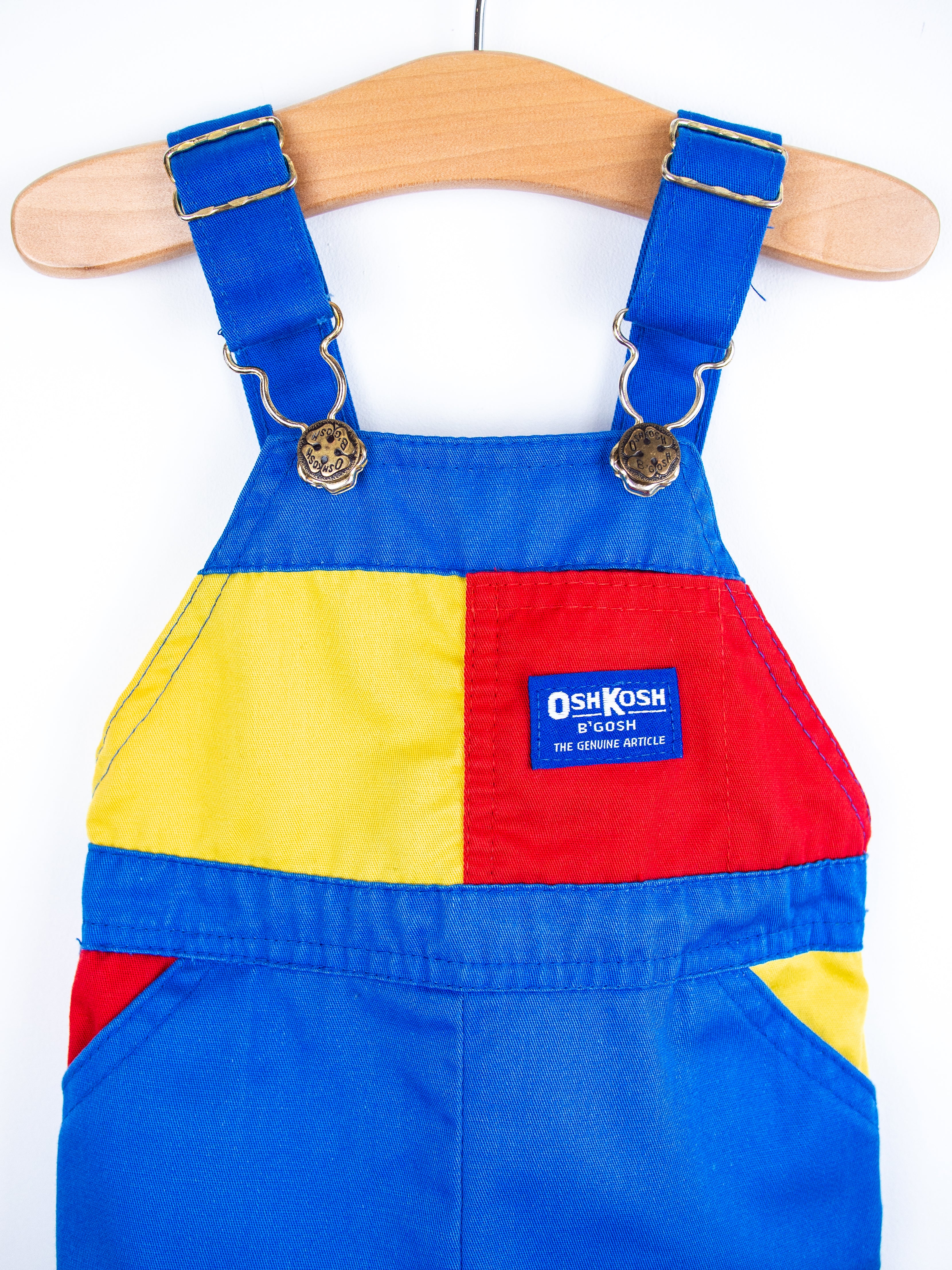 Osh Kosh Colour Block Dungaree Shorties - Age 6-9 months