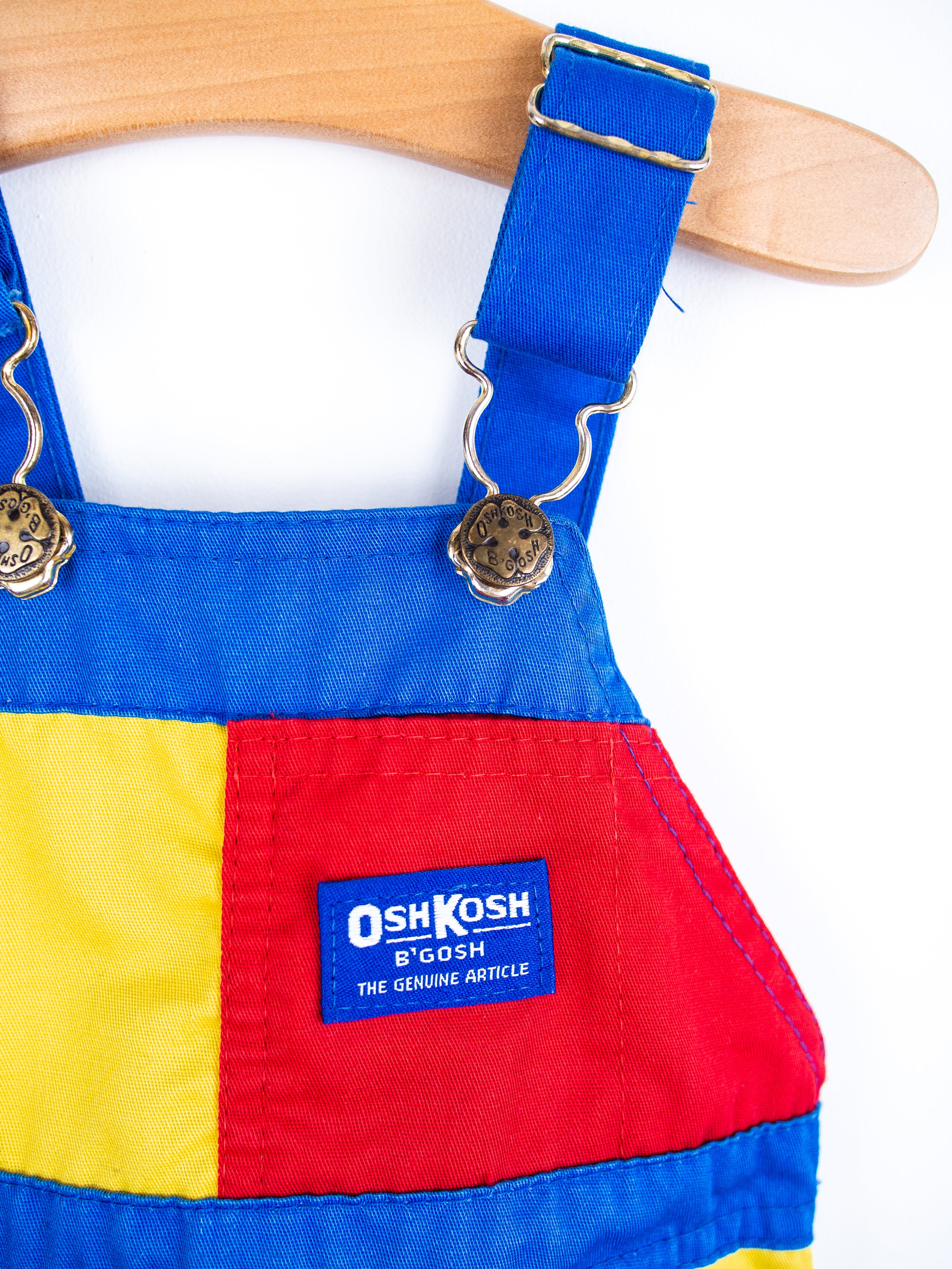 Osh Kosh Colour Block Dungaree Shorties - Age 6-9 months