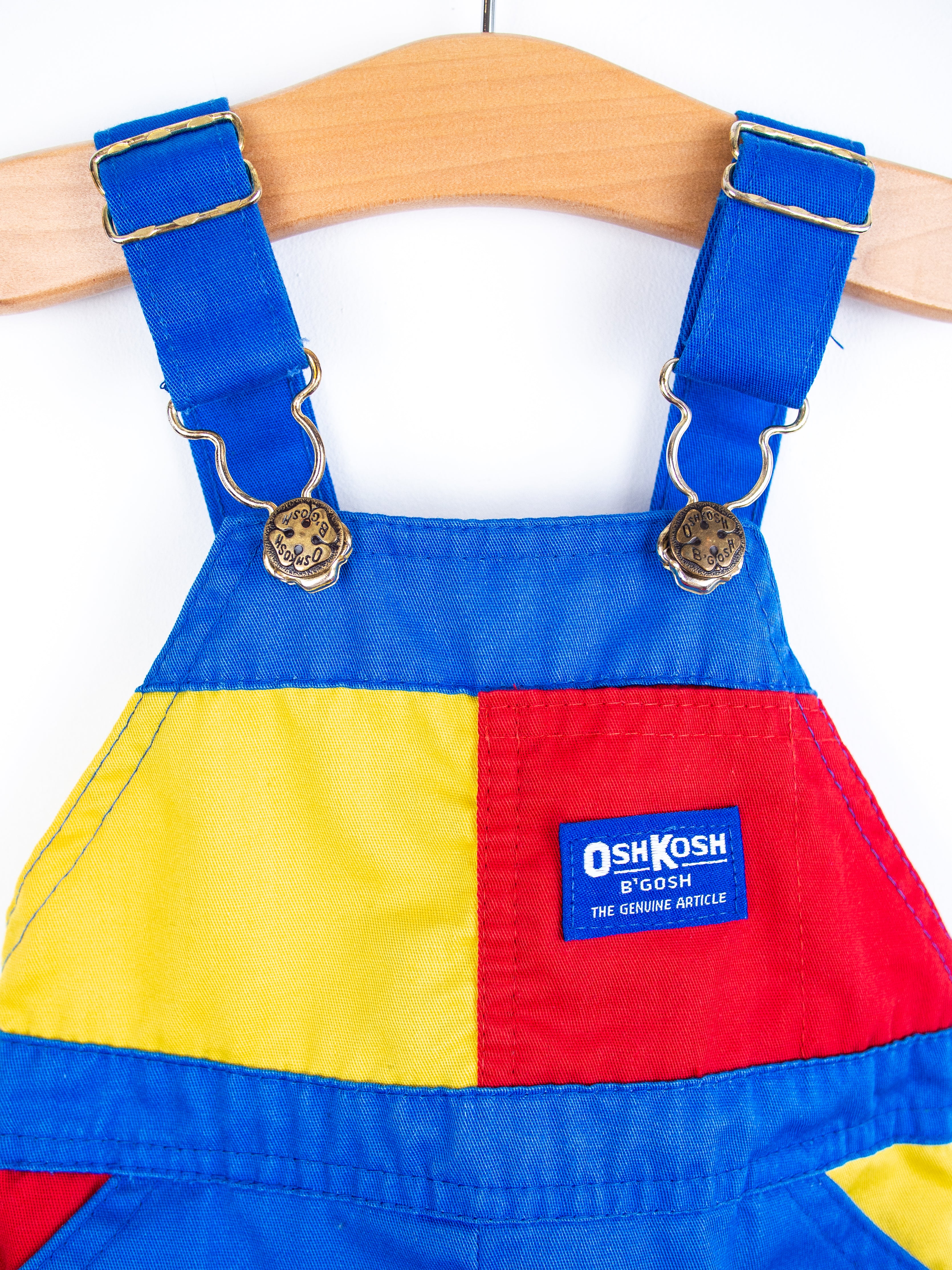 Osh Kosh Colour Block Dungaree Shorties - Age 6-9 months