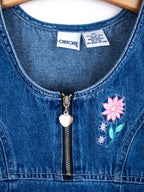 Vintage Denim Floral Shift Dress - Age 4T