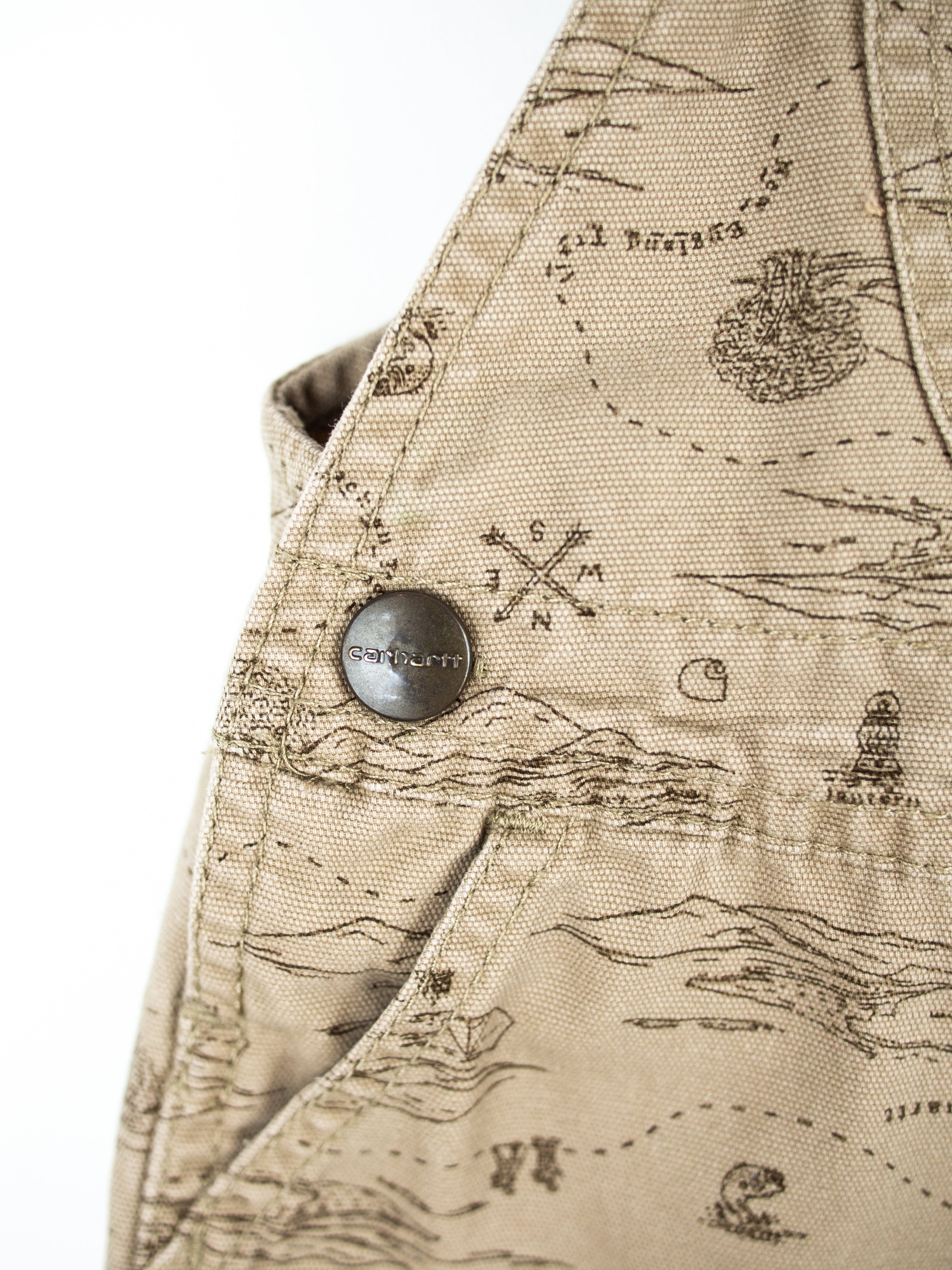 Carhartt Map Print Dungaree Shorties - Age 12 months