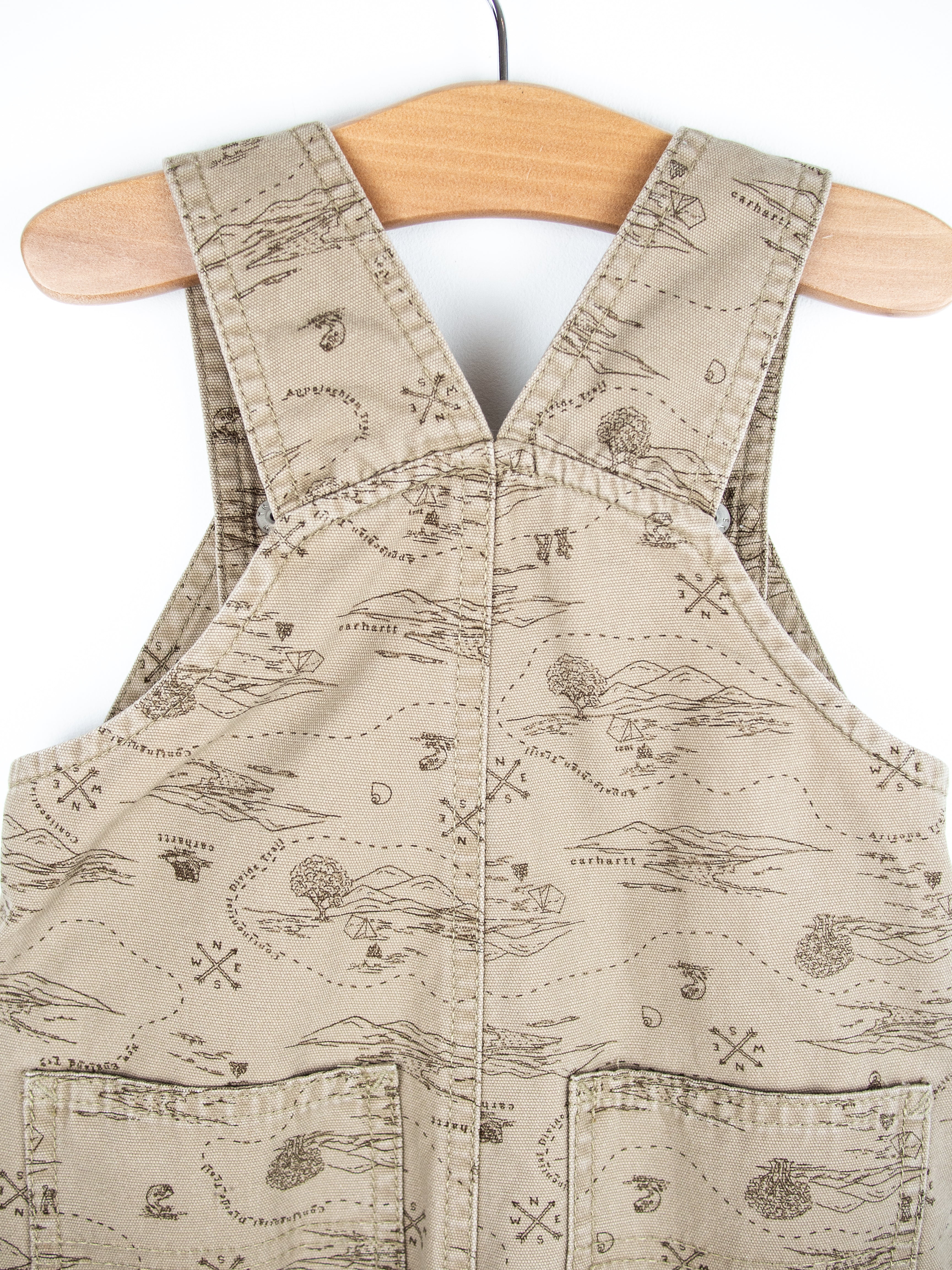 Carhartt Map Print Dungaree Shorties - Age 12 months