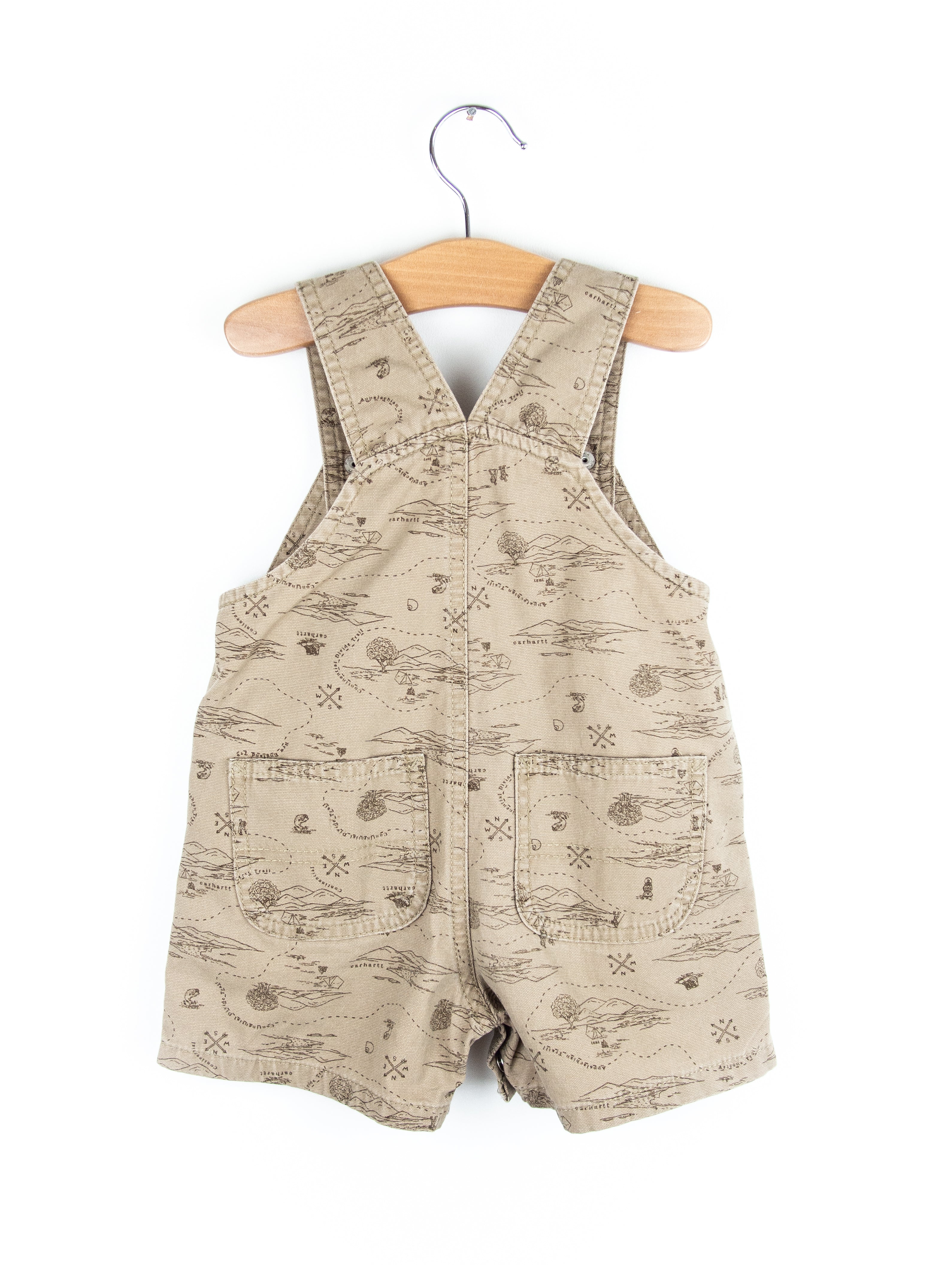 Carhartt Map Print Dungaree Shorties - Age 12 months