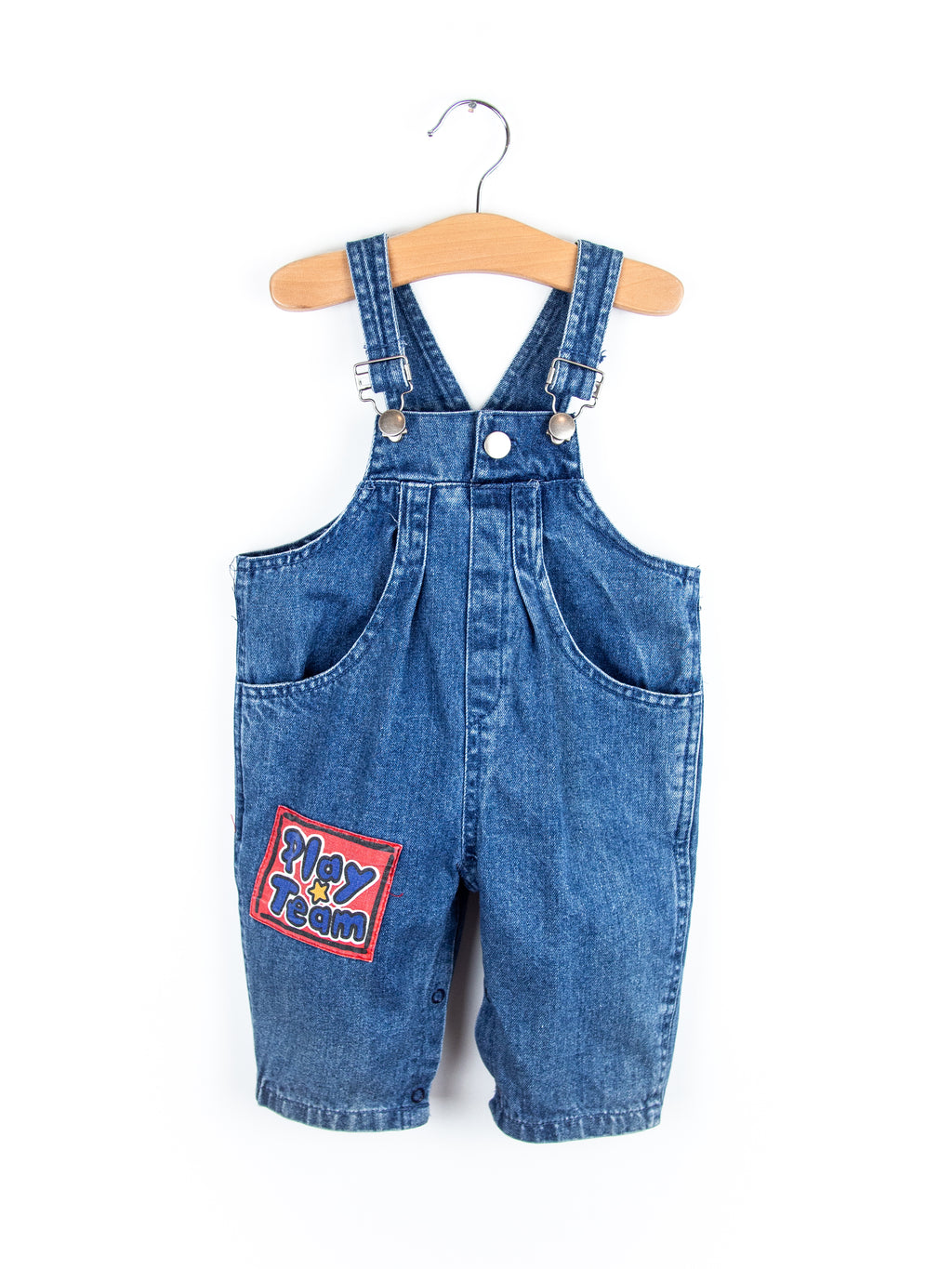 Vintage Denim Baseball Dungarees - Age 3-6 months