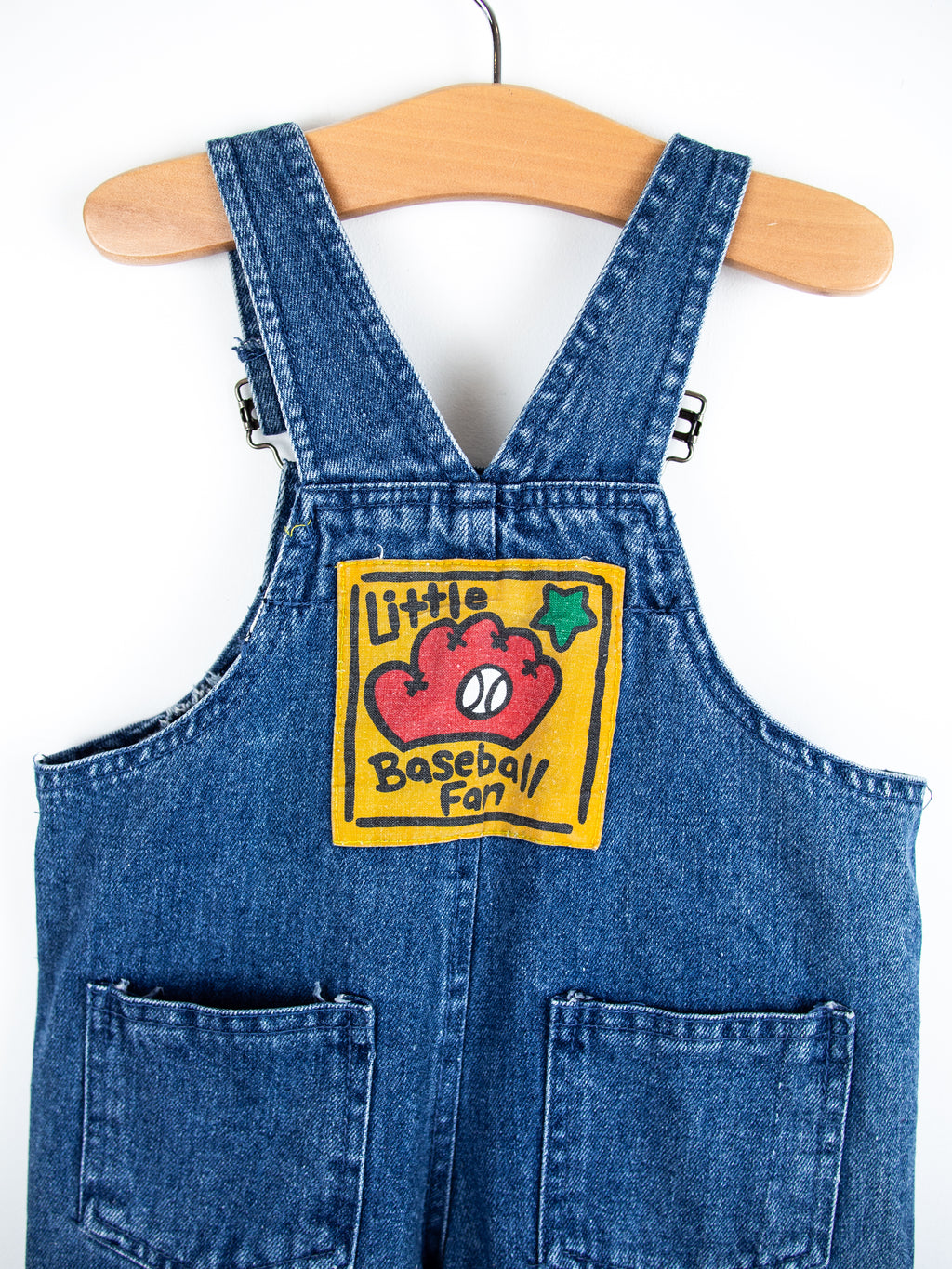 Vintage Denim Baseball Dungarees - Age 3-6 months