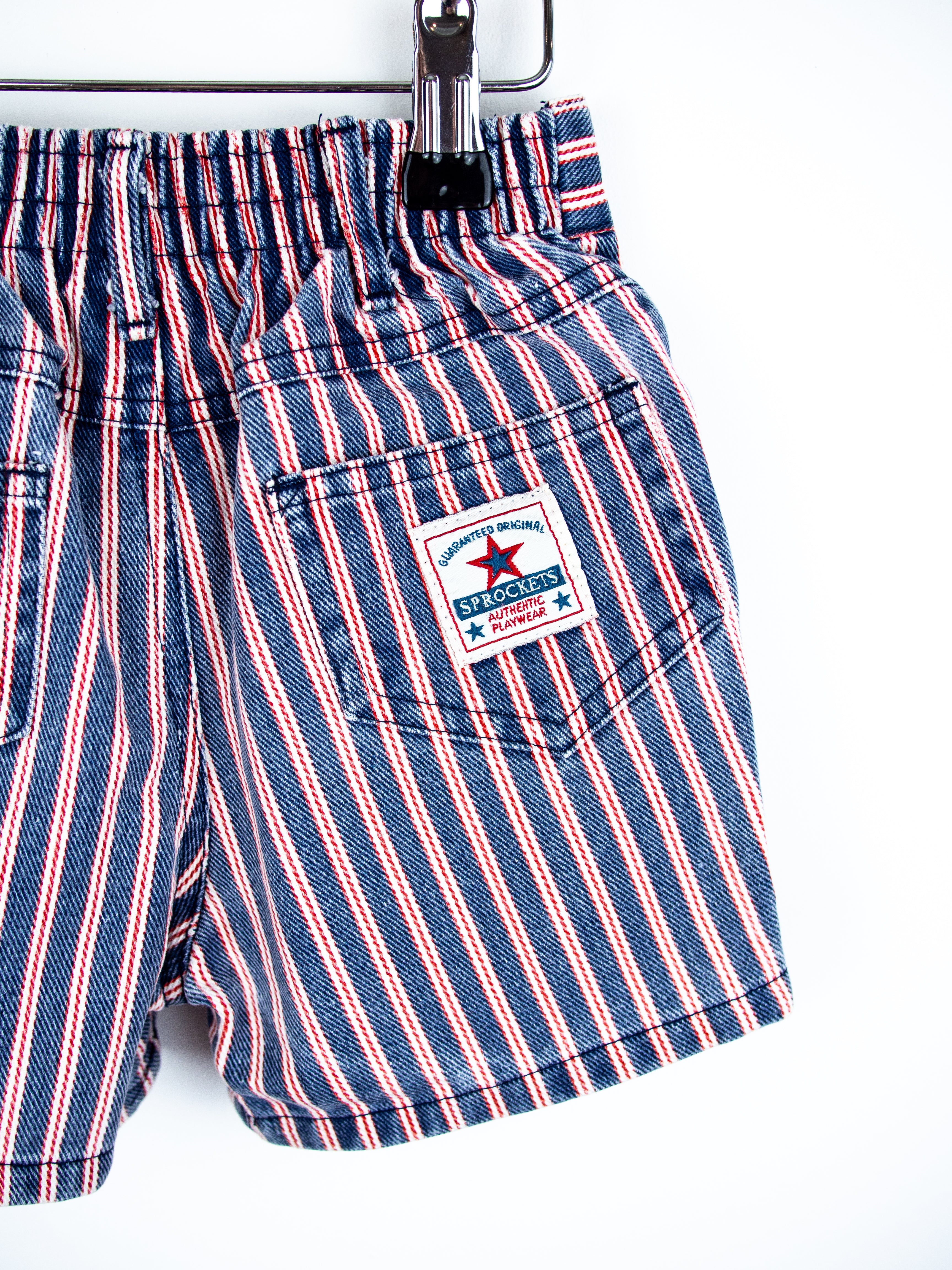 Vintage Stripe Denim Shorts - Age 18-24 months