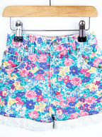 Vintage Floral Denim Shorts - Age 2T