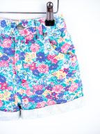 Vintage Floral Denim Shorts - Age 2T