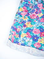 Vintage Floral Denim Shorts - Age 2T