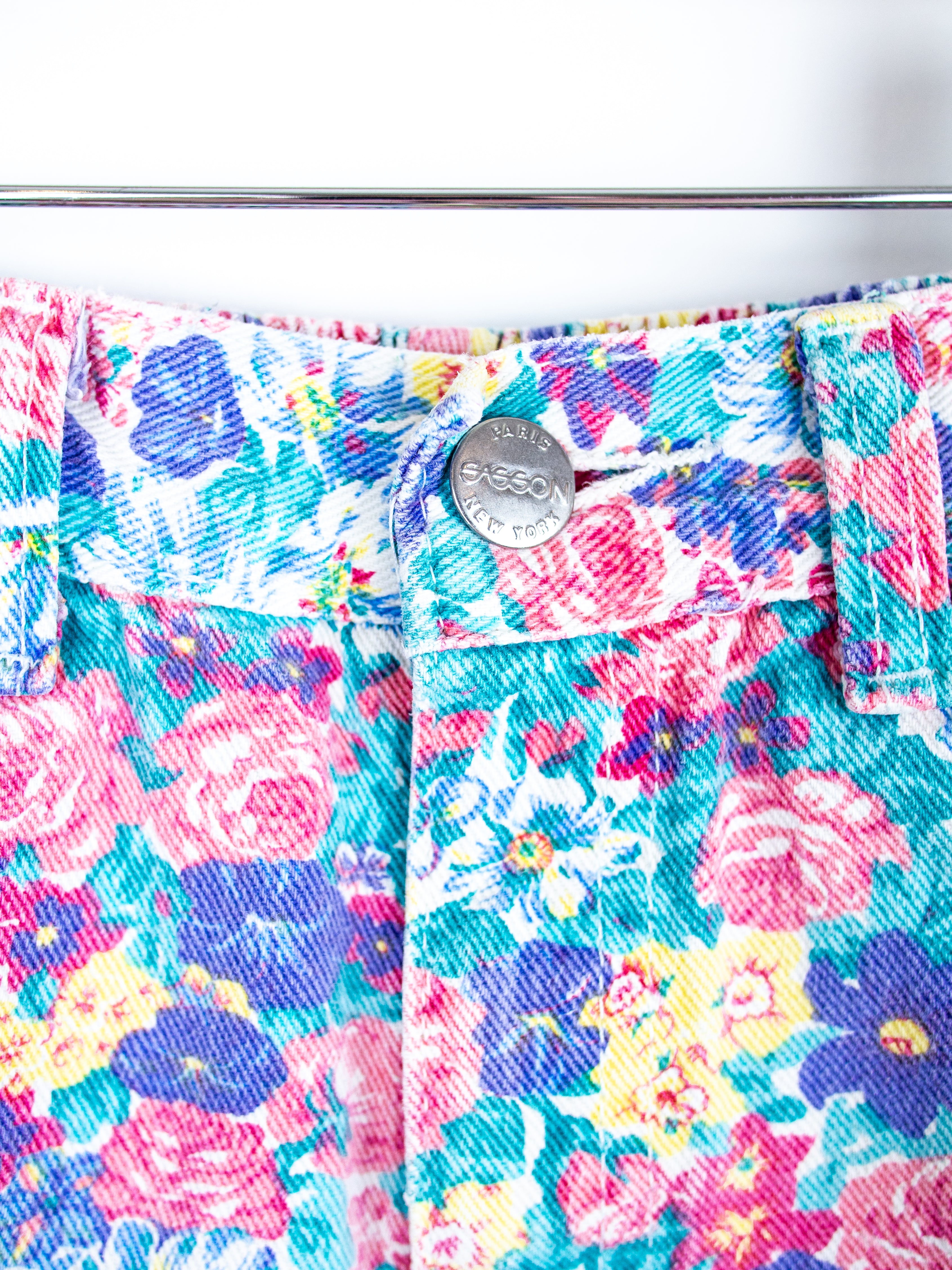 Vintage Floral Denim Shorts - Age 2T