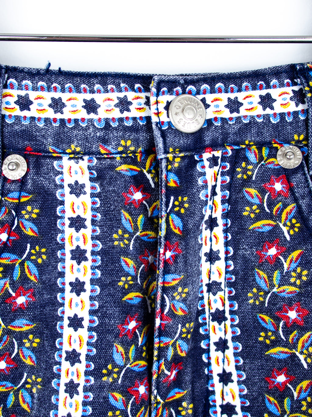 Vintage Floral Stripe Denim Shorts - Age 2-3 years